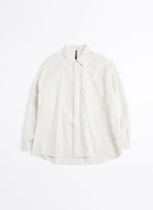 Albini Cotton Jacquard Long Sleeve Open Collar Shirt