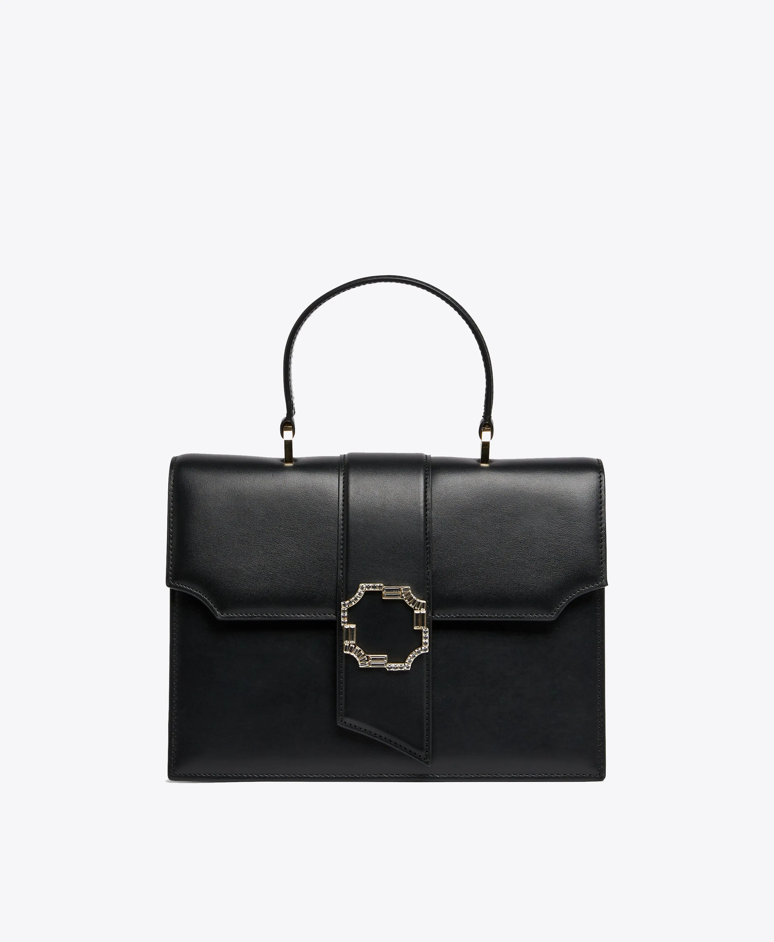 Audrey Black Leather Handbag