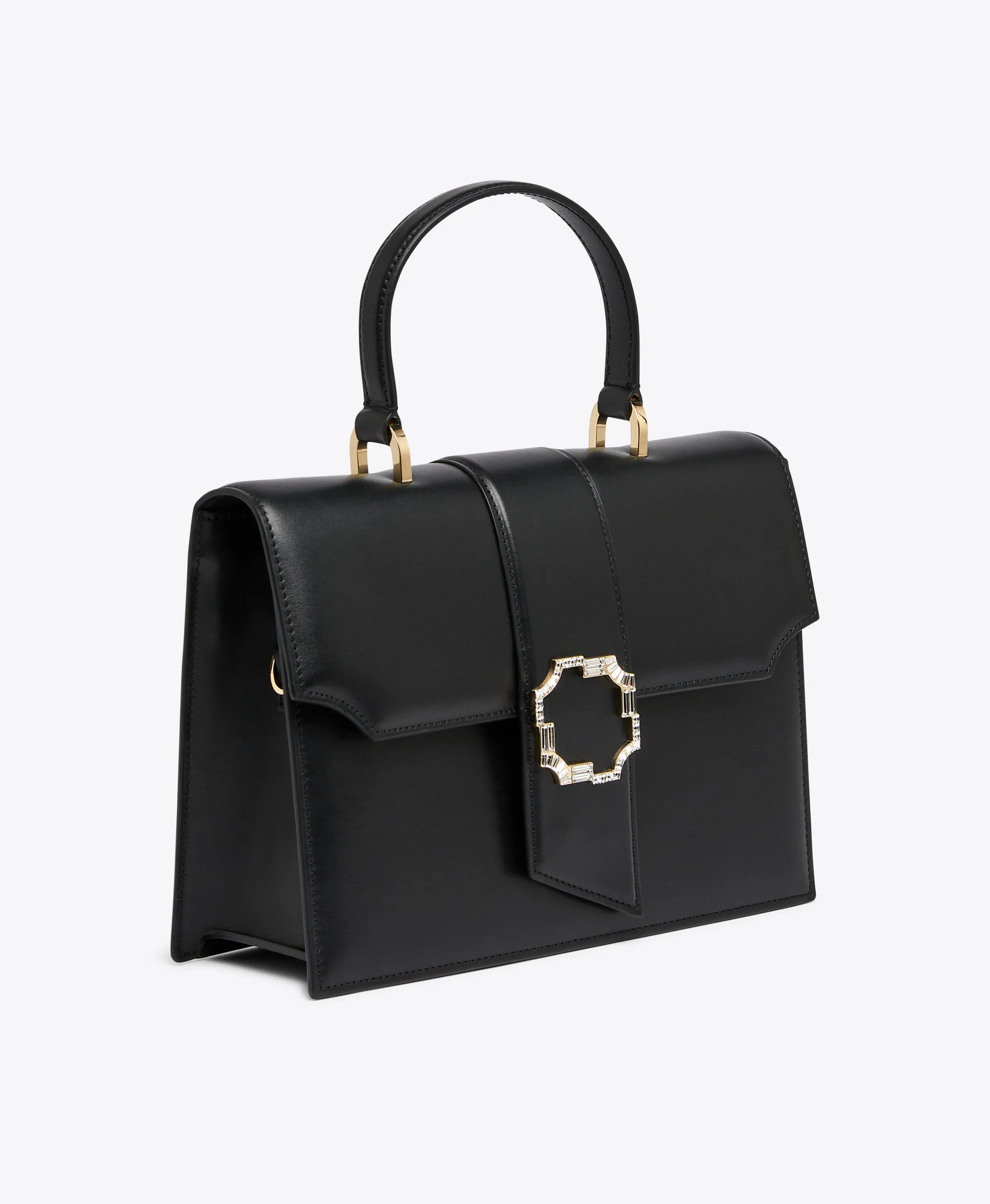Audrey Black Leather Handbag