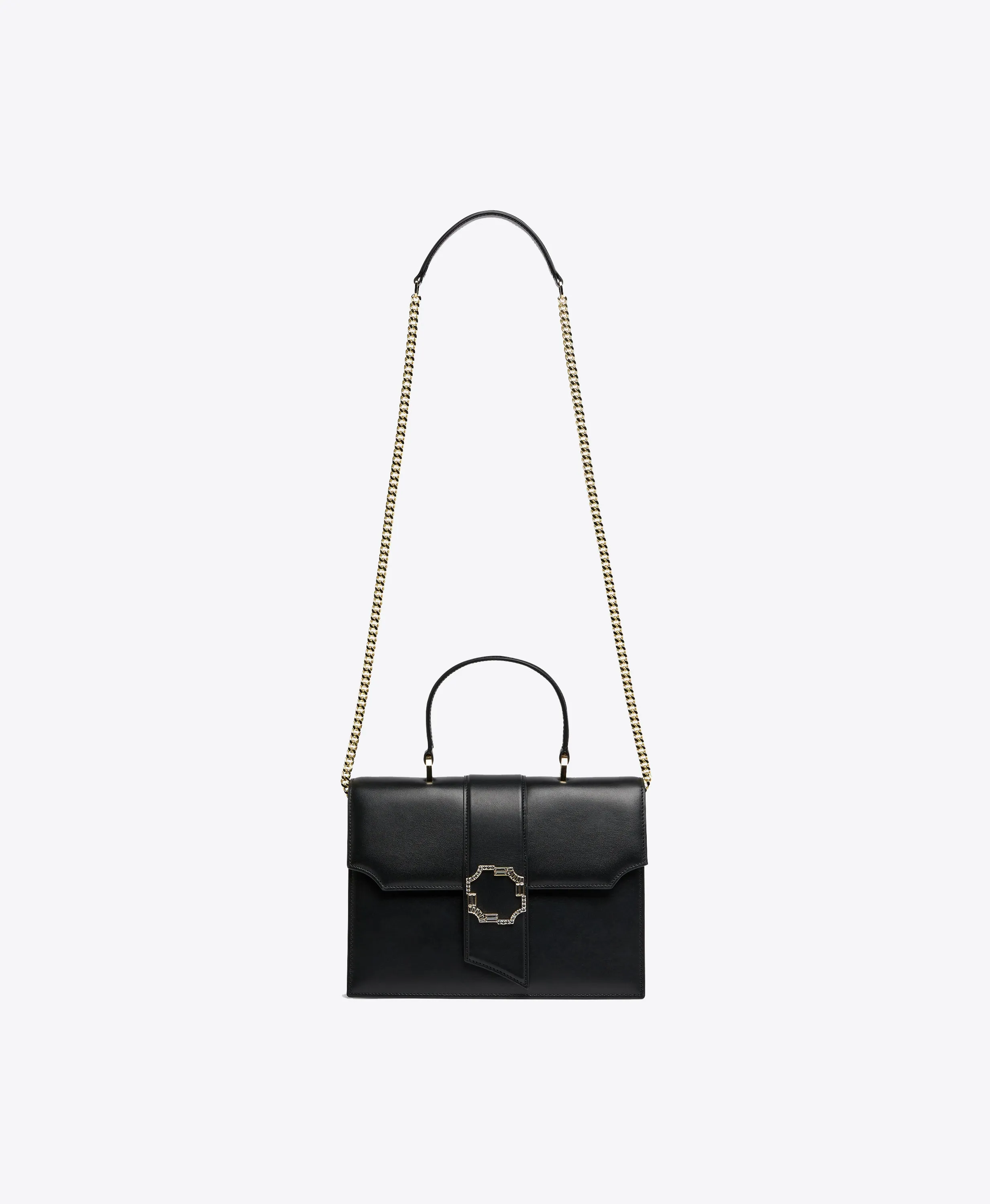 Audrey Black Leather Handbag