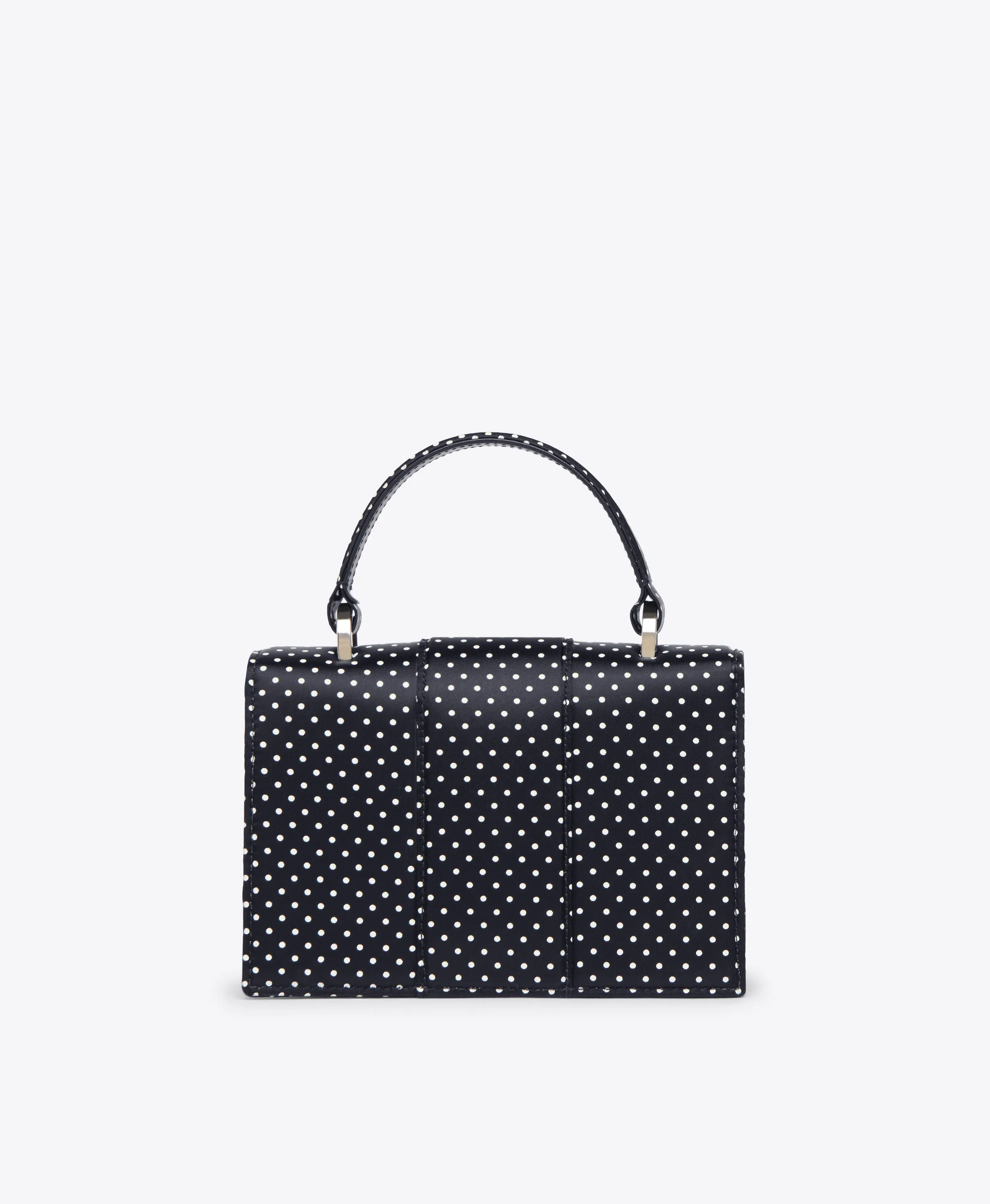 Audrey Black Polka Dot Satin Mini Handbag