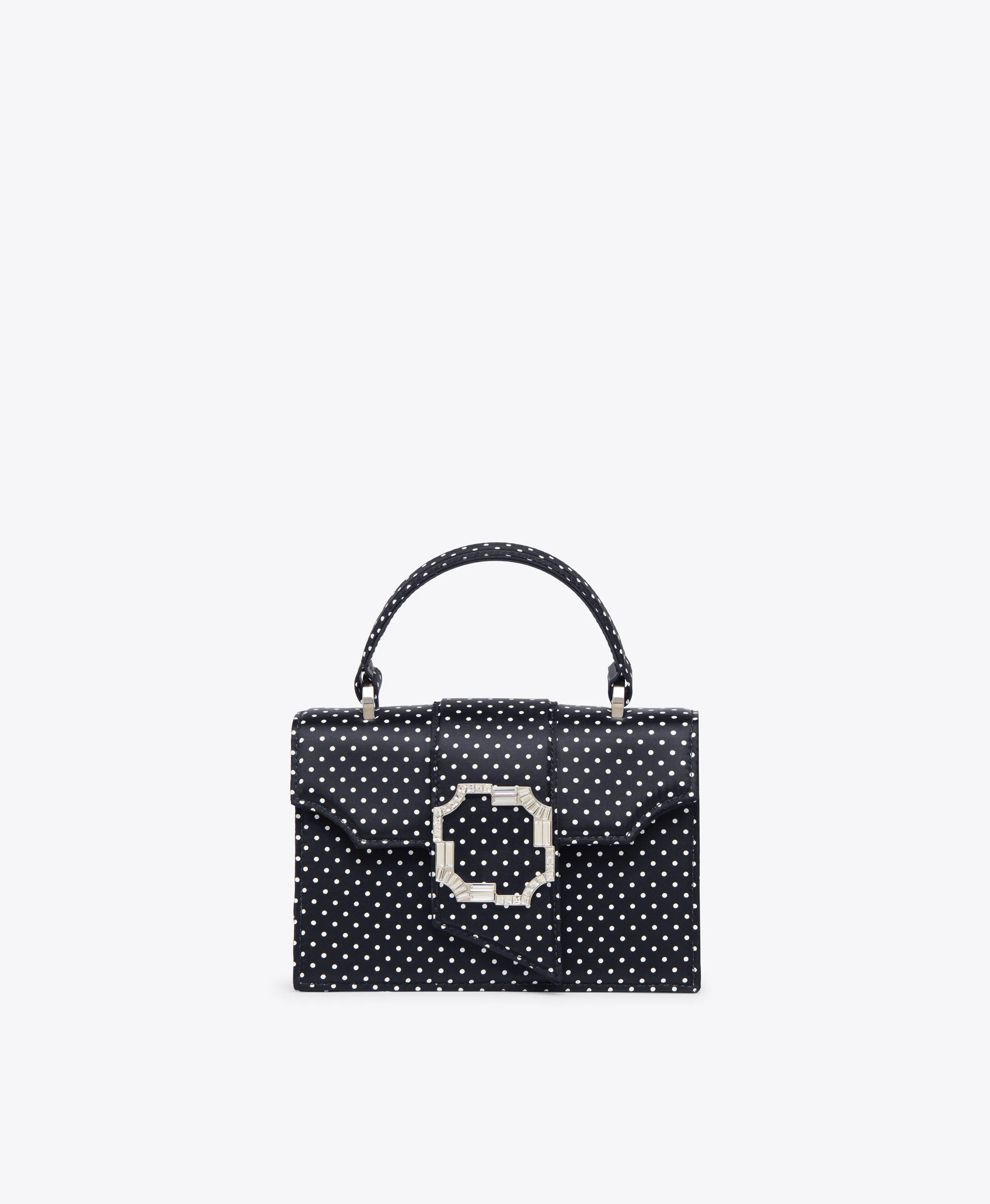 Audrey Black Polka Dot Satin Mini Handbag