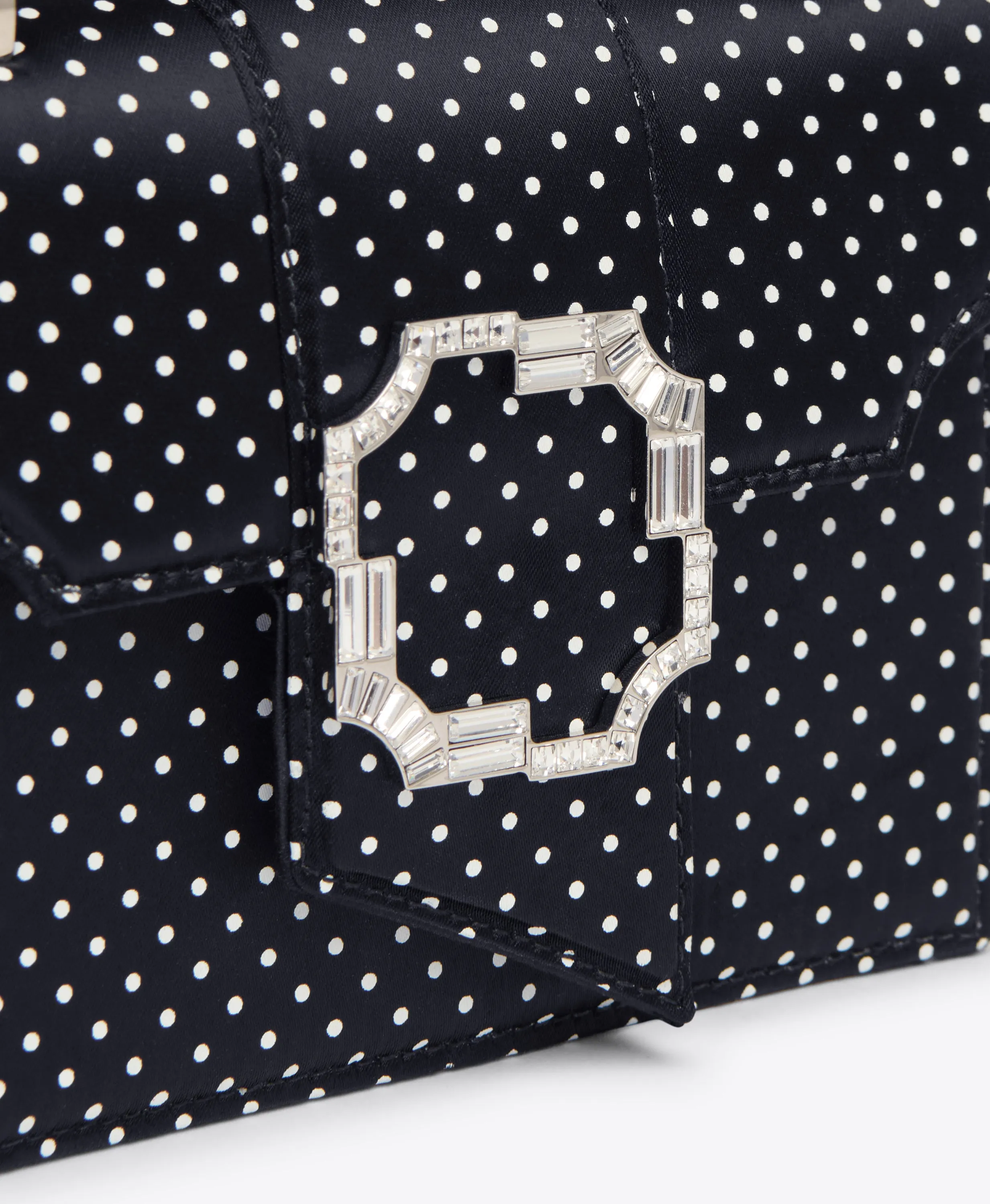 Audrey Black Polka Dot Satin Mini Handbag