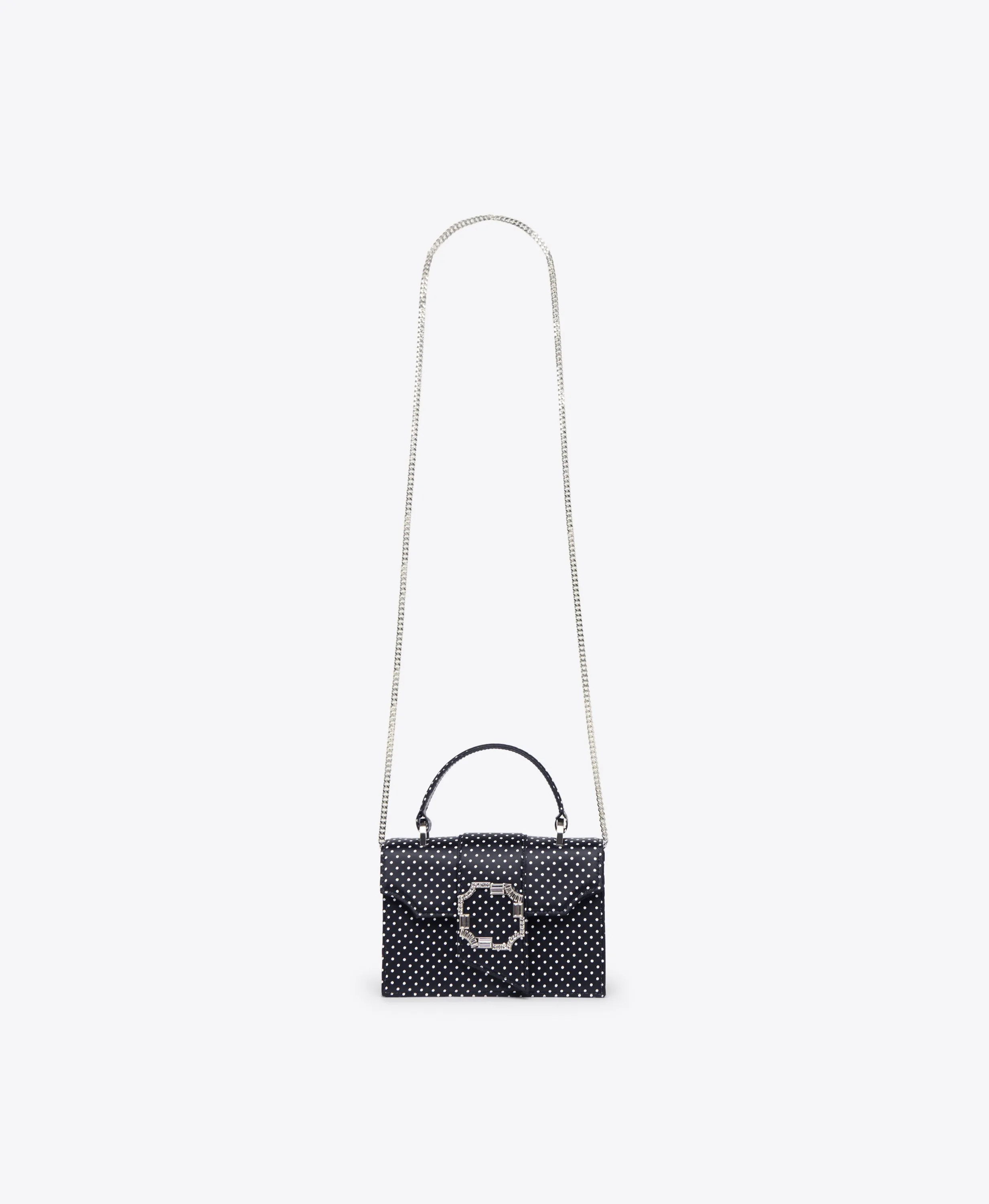Audrey Black Polka Dot Satin Mini Handbag