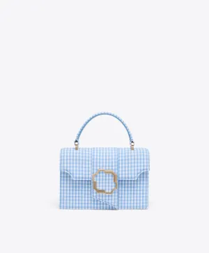 Audrey Blue Gingham Mini Handbag