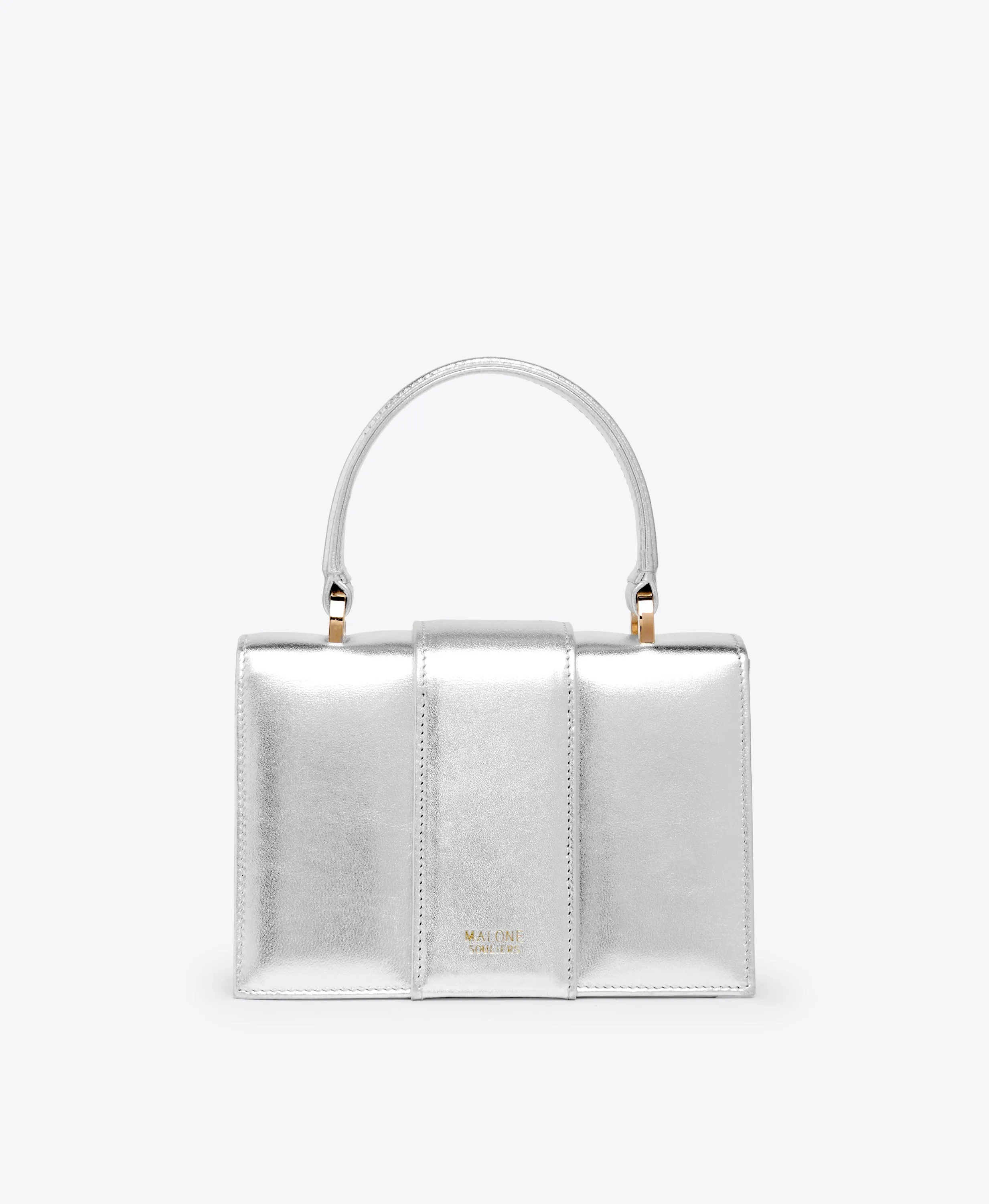 Audrey Silver Leather Mini Handbag