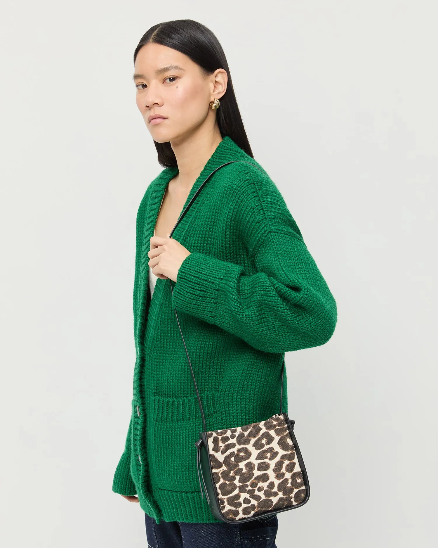 Avalon Leopard/Black Canvas Crossbody
