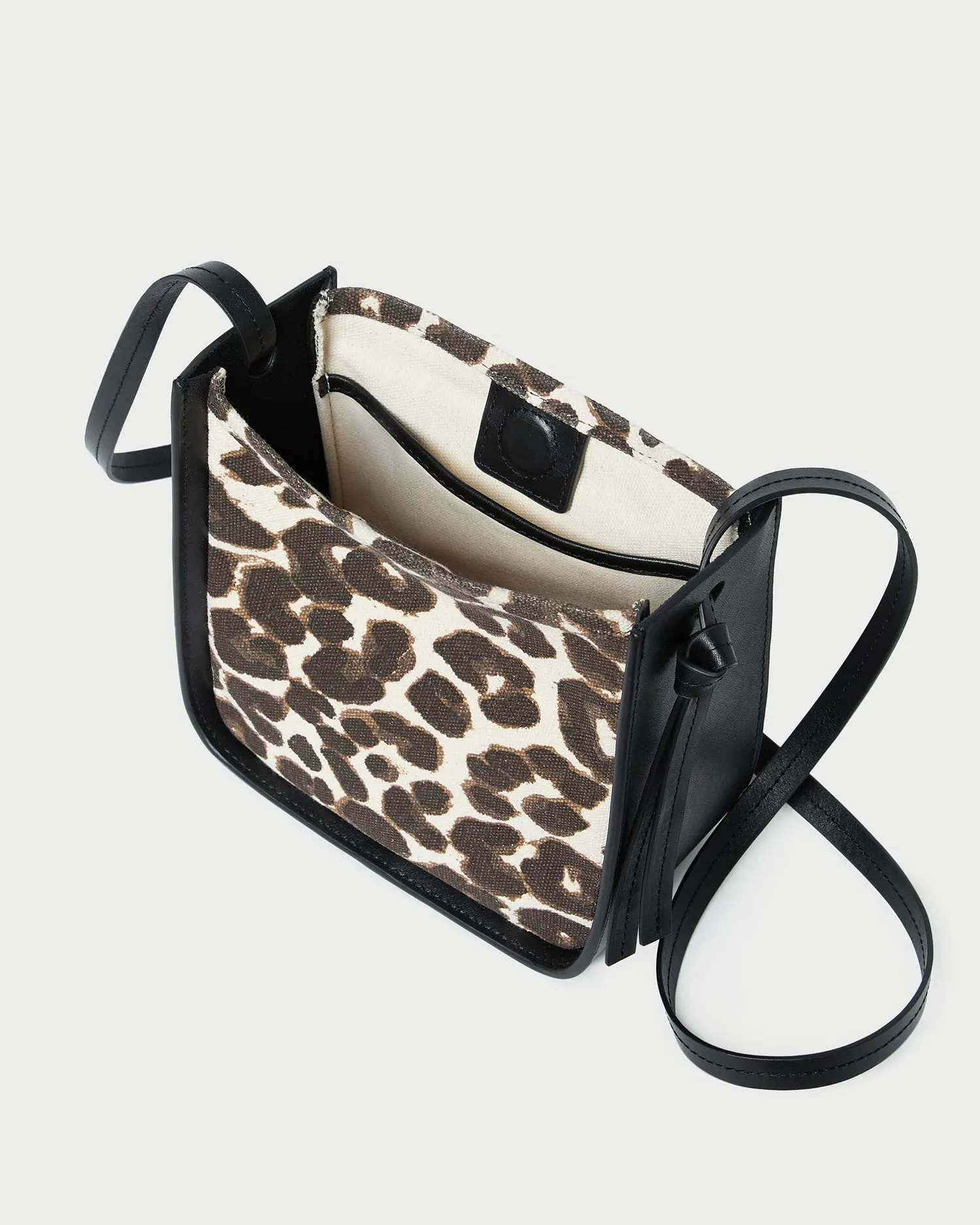 Avalon Leopard/Black Canvas Crossbody