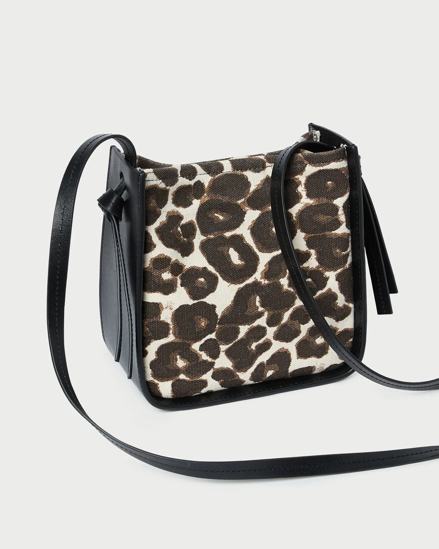 Avalon Leopard/Black Canvas Crossbody