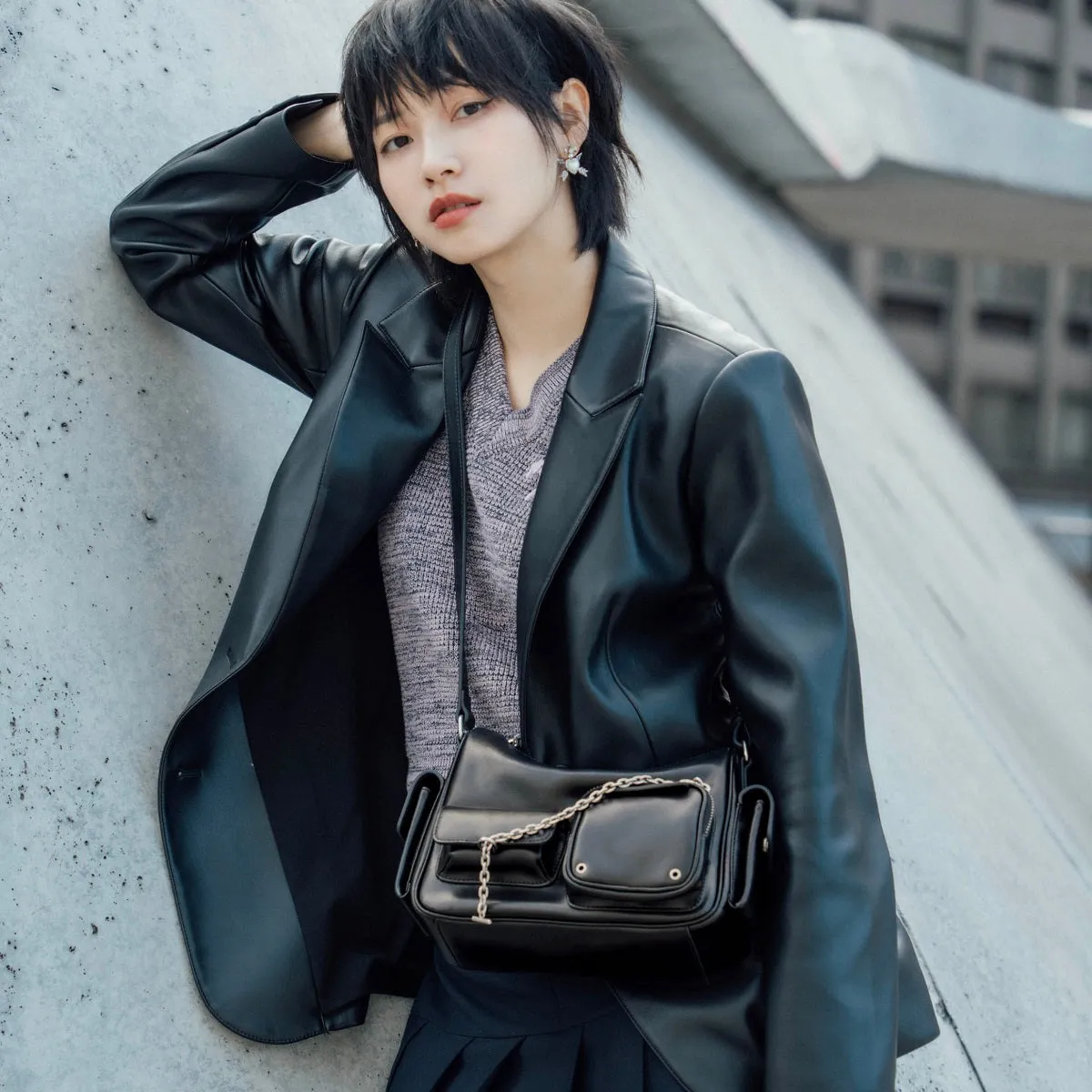 Avril Leather Crossbody Bag