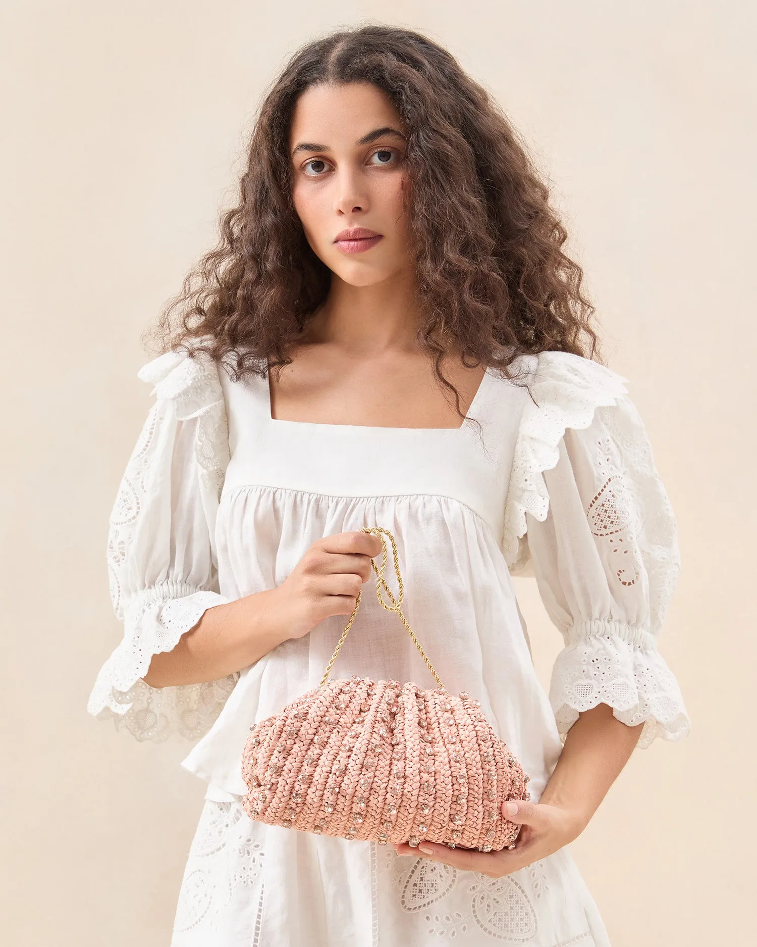 Bailey Blush/Crystal Dome Clutch