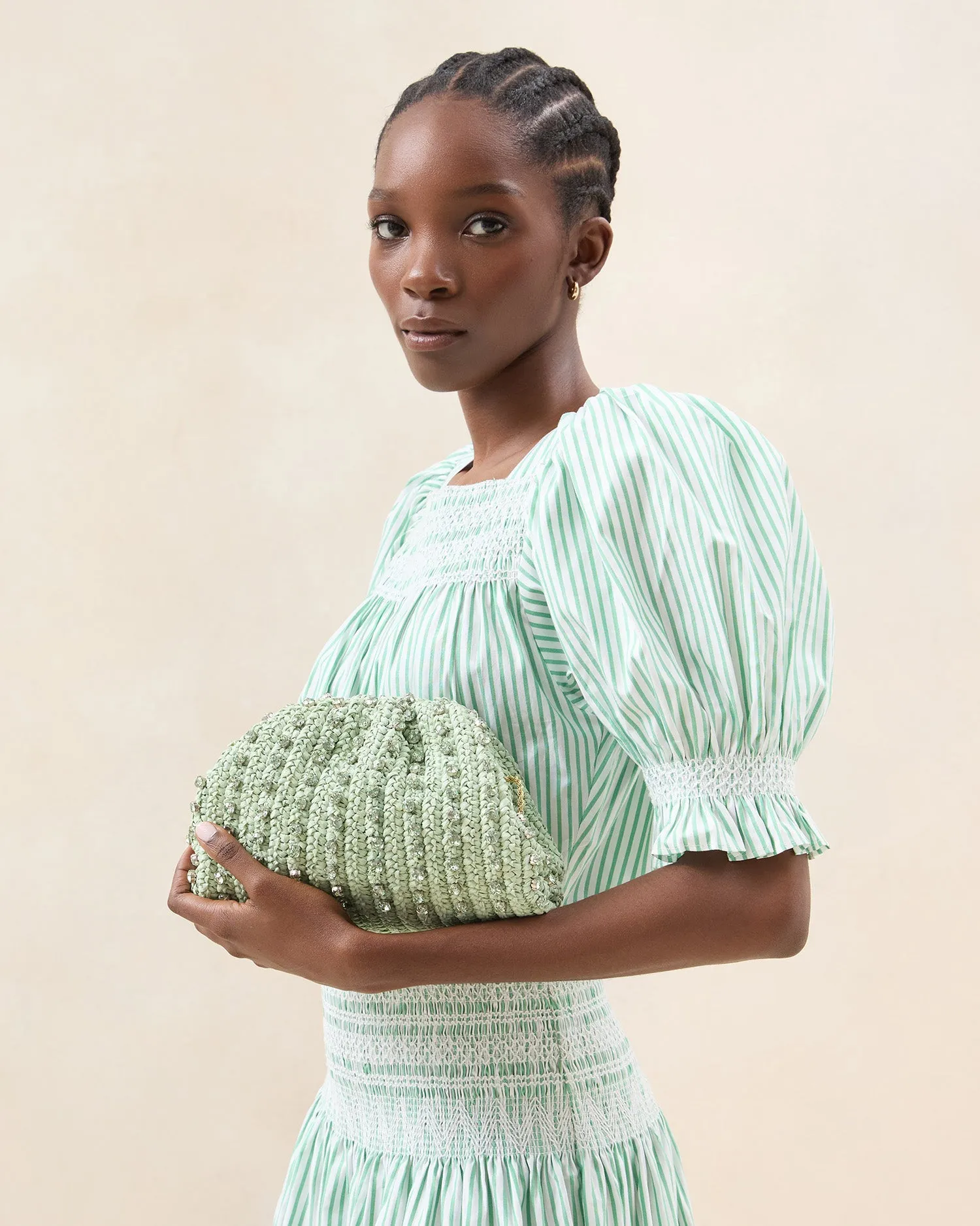 Bailey Mint/Crystal Dome Clutch