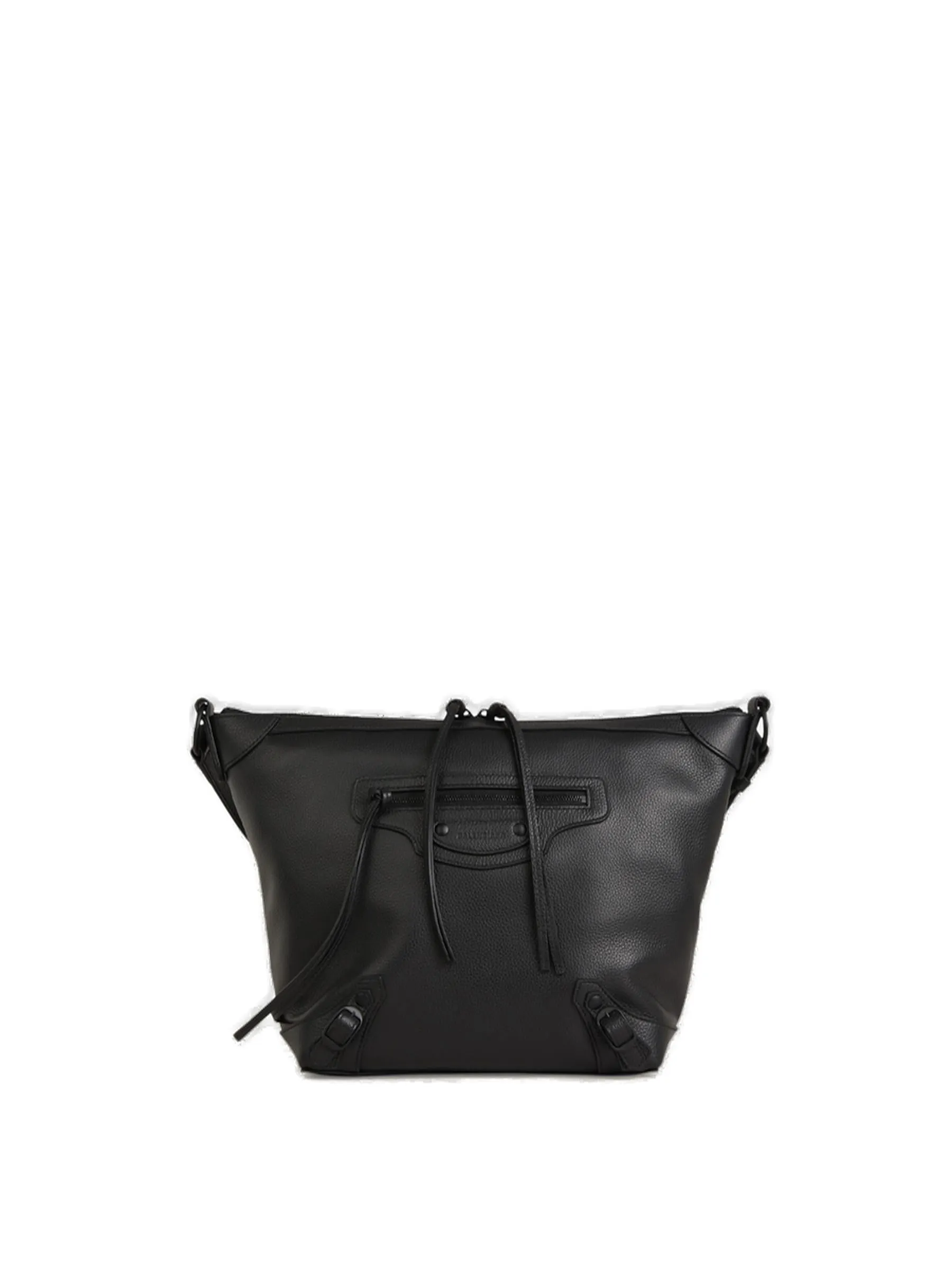 Balenciaga Logo Detailed Zip-Up Hobo Bag