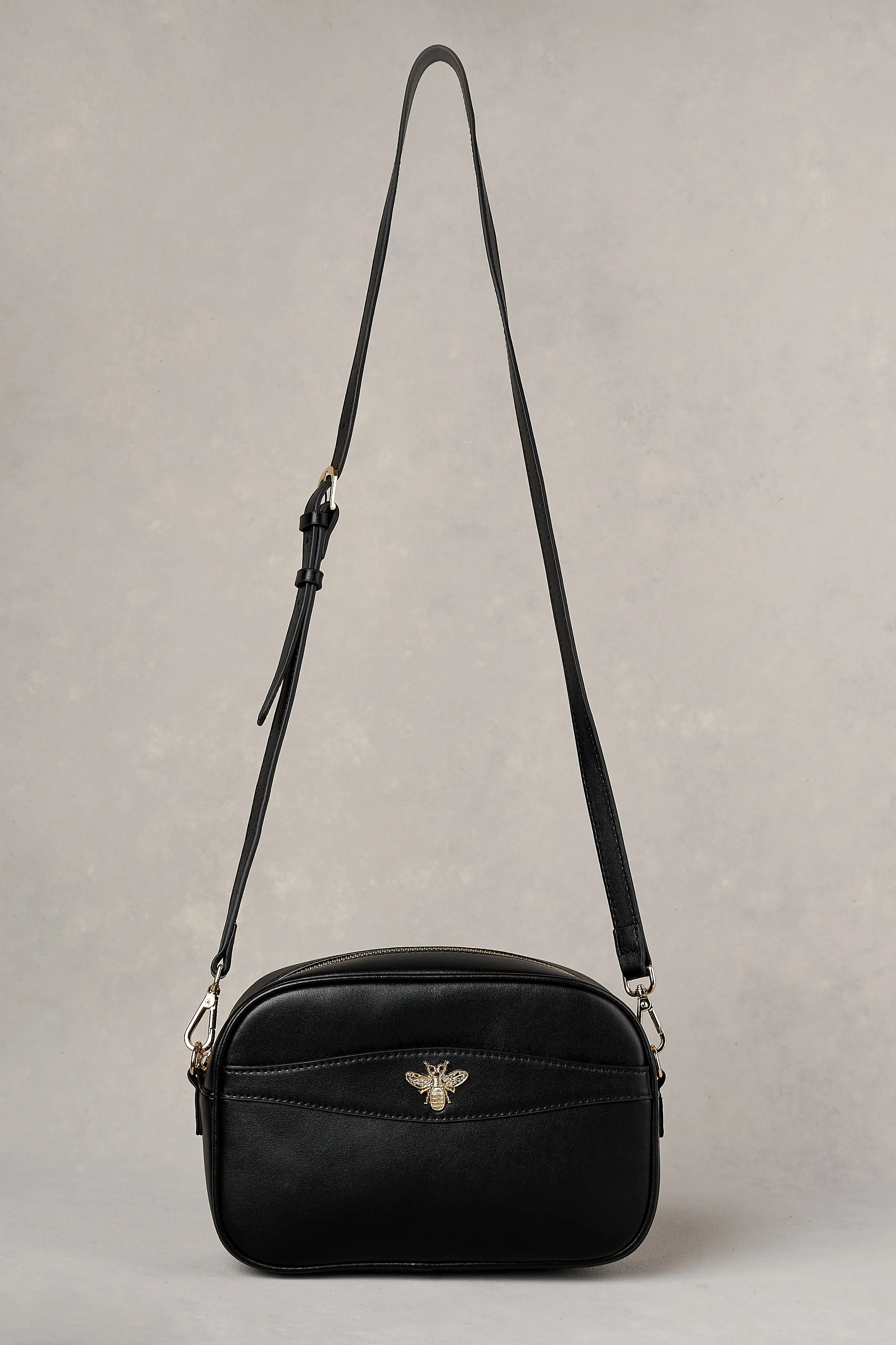 Bee Leather Camera Bag - Black
