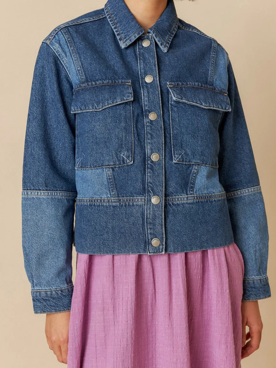 Bicolor Patch Jacket Dd255 Tejano