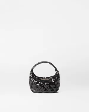 Black Sequin Micro Hobo