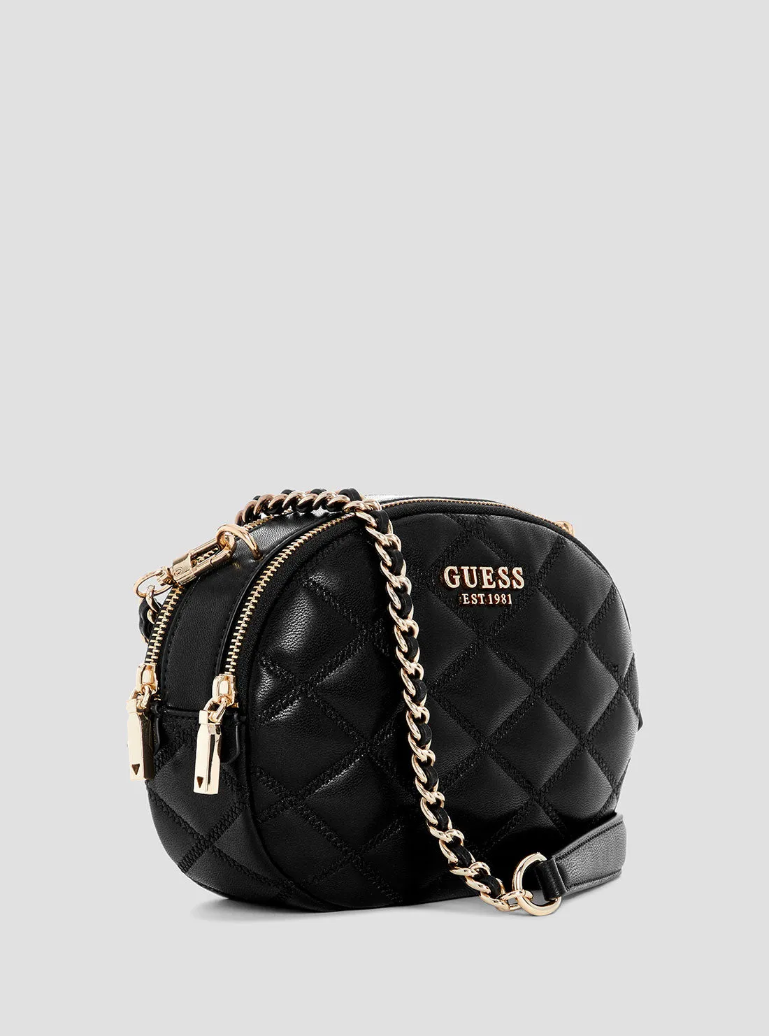 Black Tamsin Double Zip Crossbody