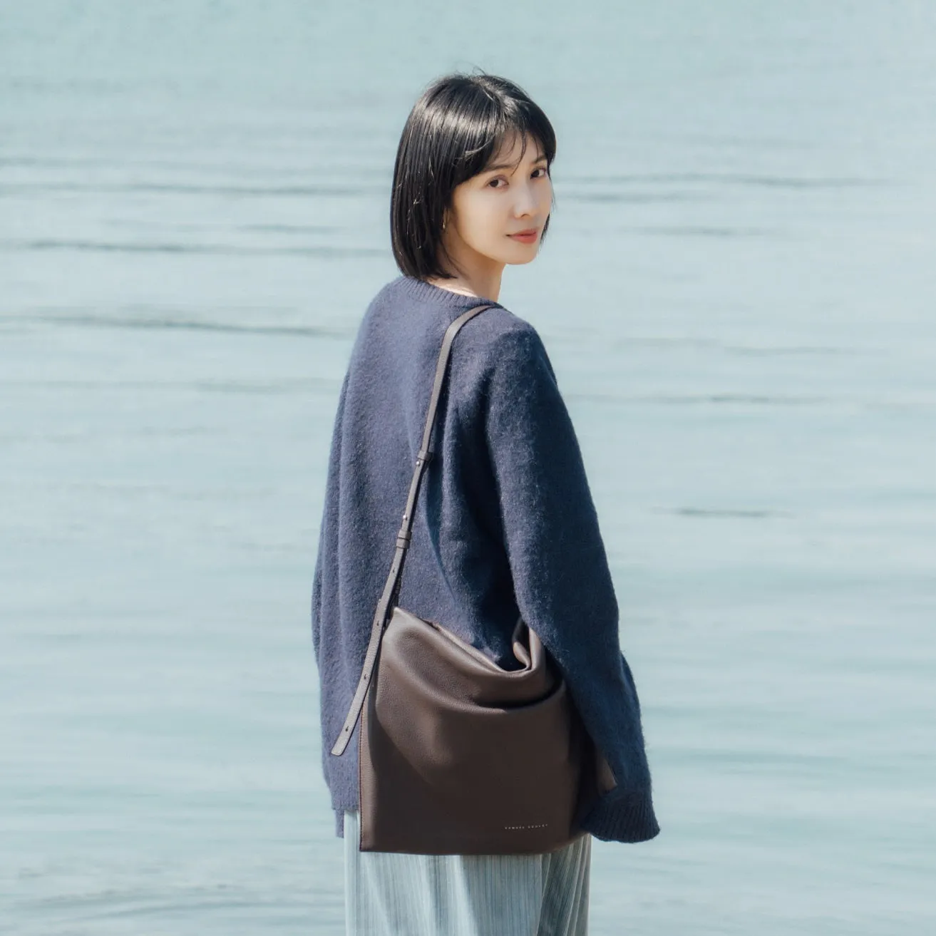 Breezy East-West Leather Tote