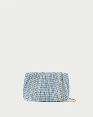 Brit Blue Gingham Pleated Clutch