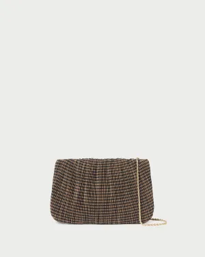 Brit Brown/Black Check Pleated Clutch