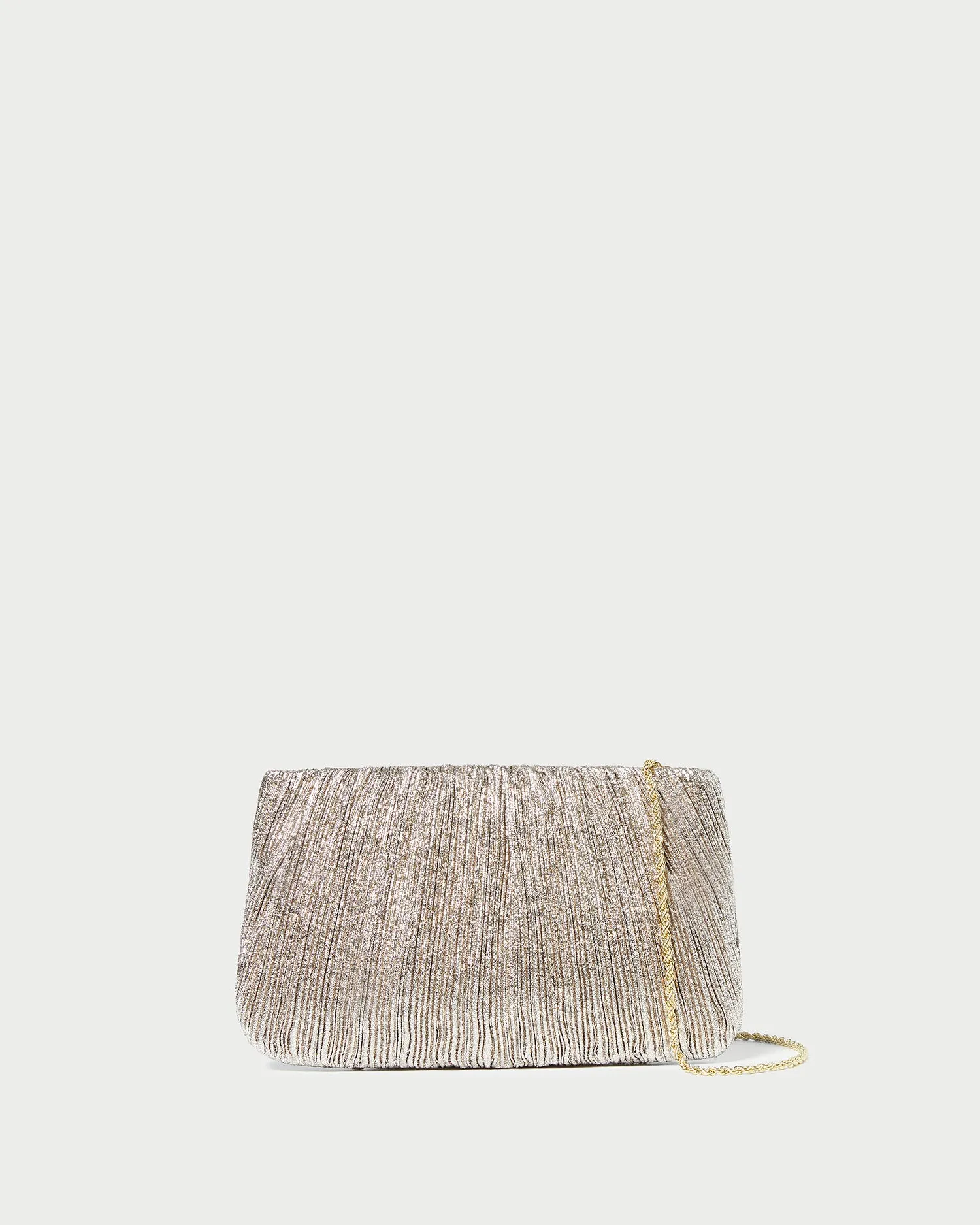 Brit Champagne Flat Pleated Clutch