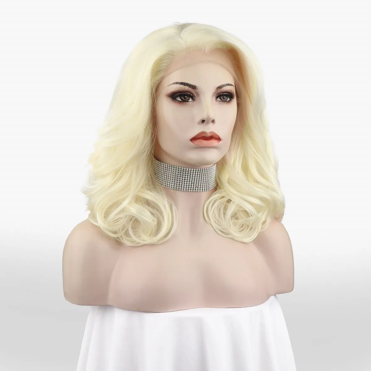 Buttermilk Blonde Shoulder Length Synthetic Lace Front Daily Wigs