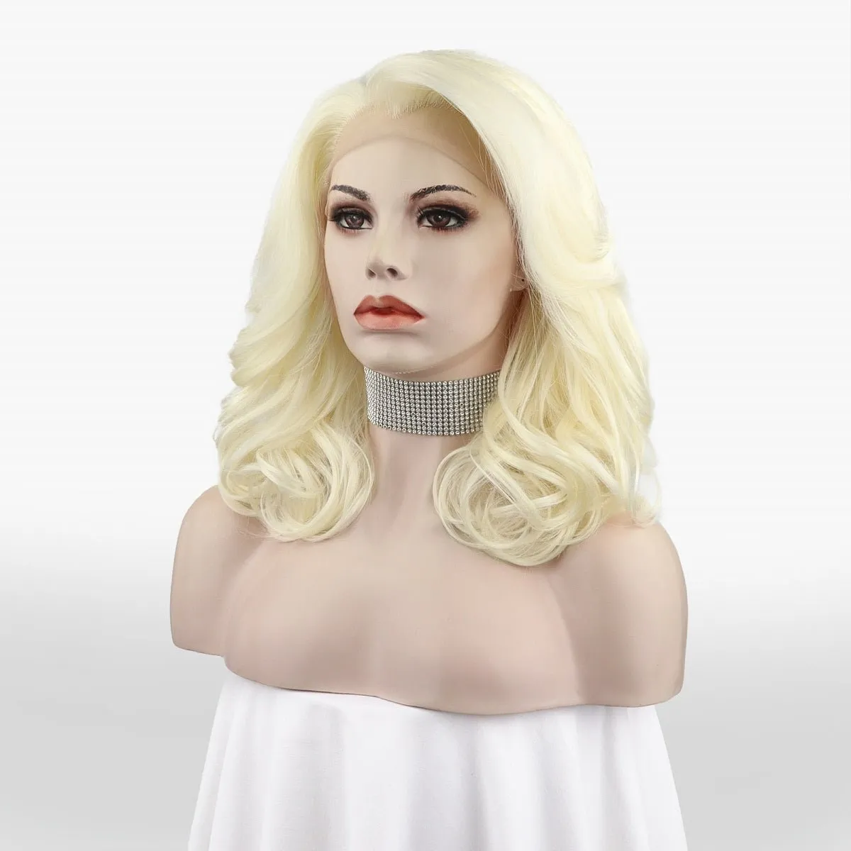Buttermilk Blonde Shoulder Length Synthetic Lace Front Daily Wigs