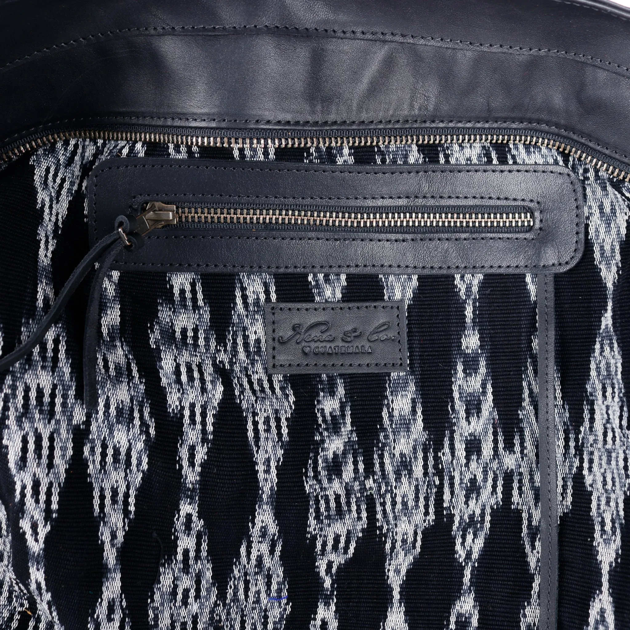 CADIZ TOTE - OOAK HUIPIL - BLACK - NO. 14038