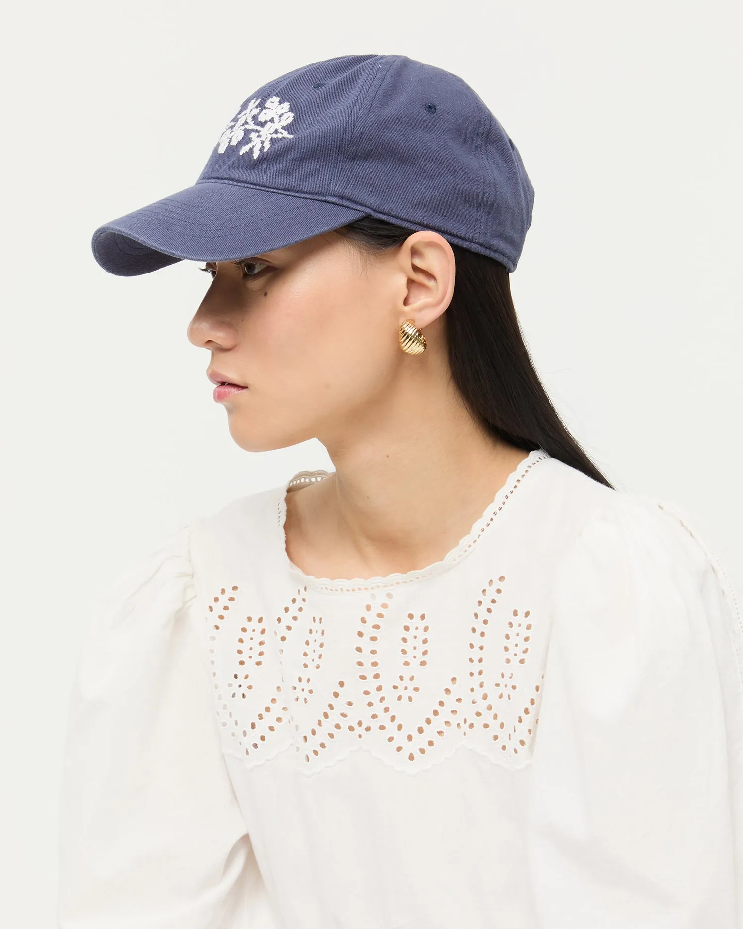 Cairo Navy/Cream Embroidered Cap
