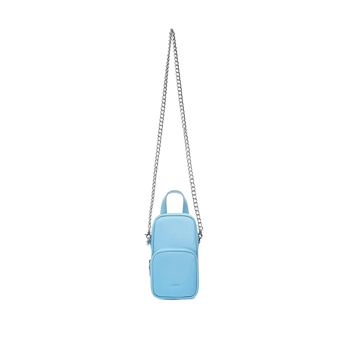 Cassandra Vegan Leather Phone Crossbody | Light Blue Nylon