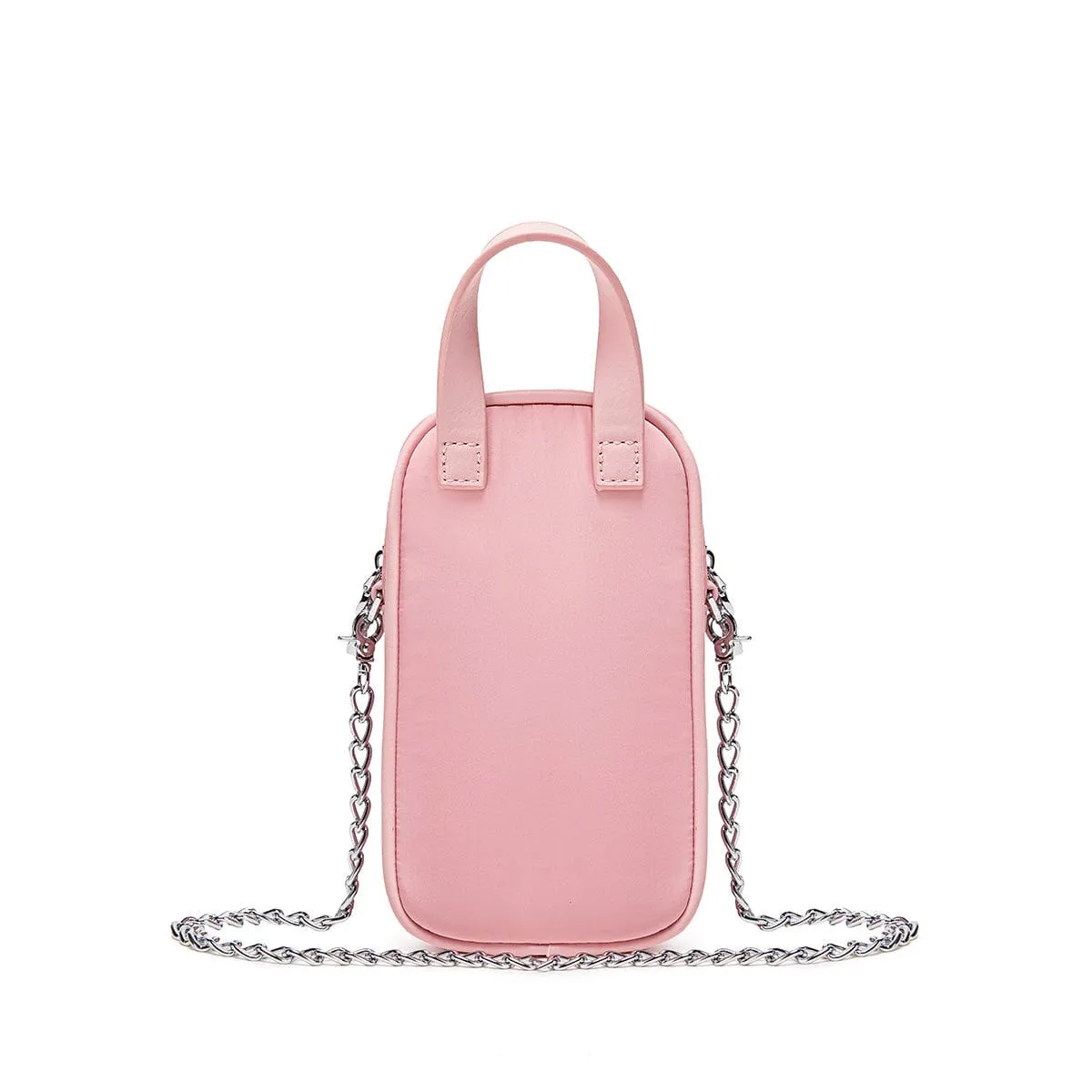 Cassandra Vegan Leather Phone Crossbody | Light Pink Nylon