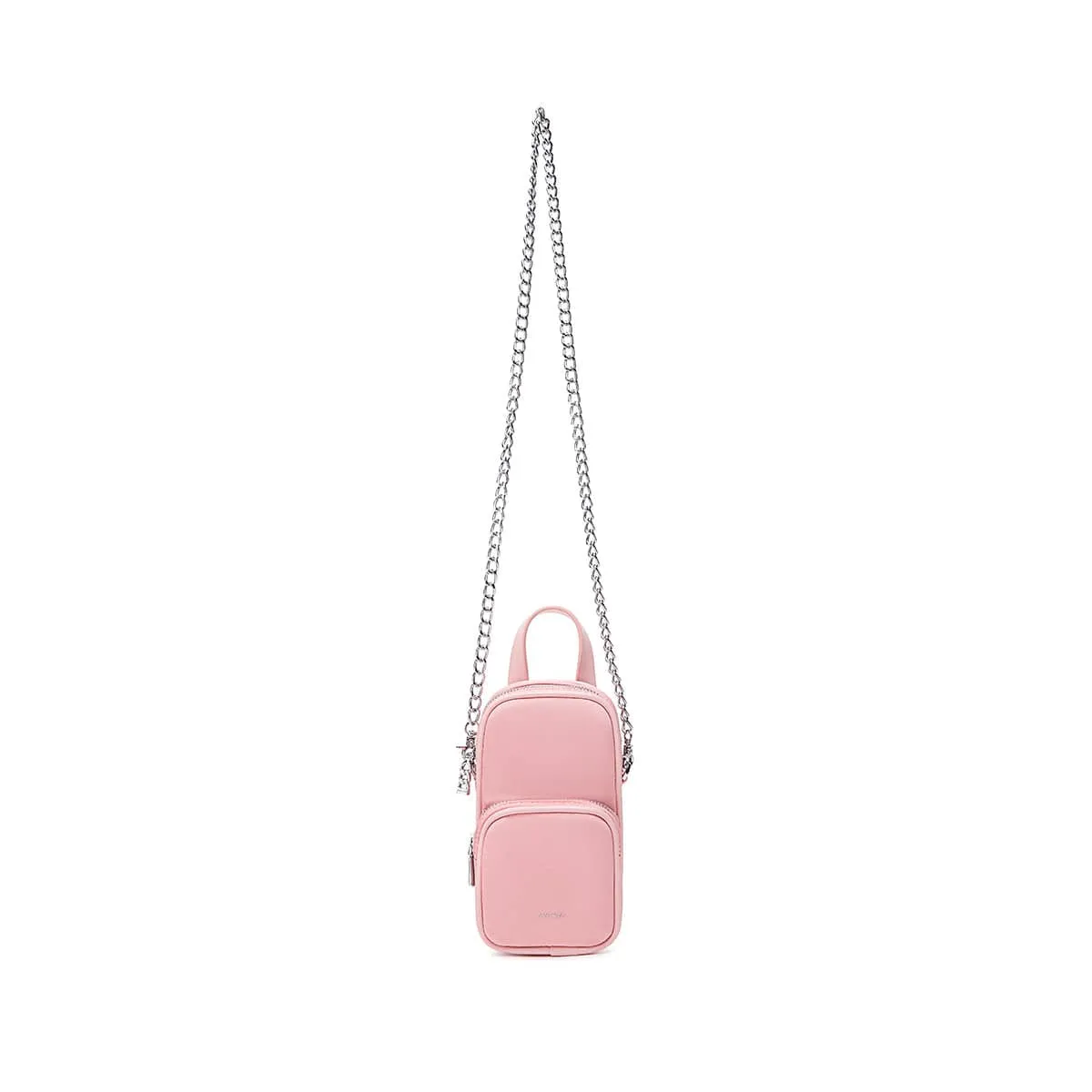 Cassandra Vegan Leather Phone Crossbody | Light Pink Nylon