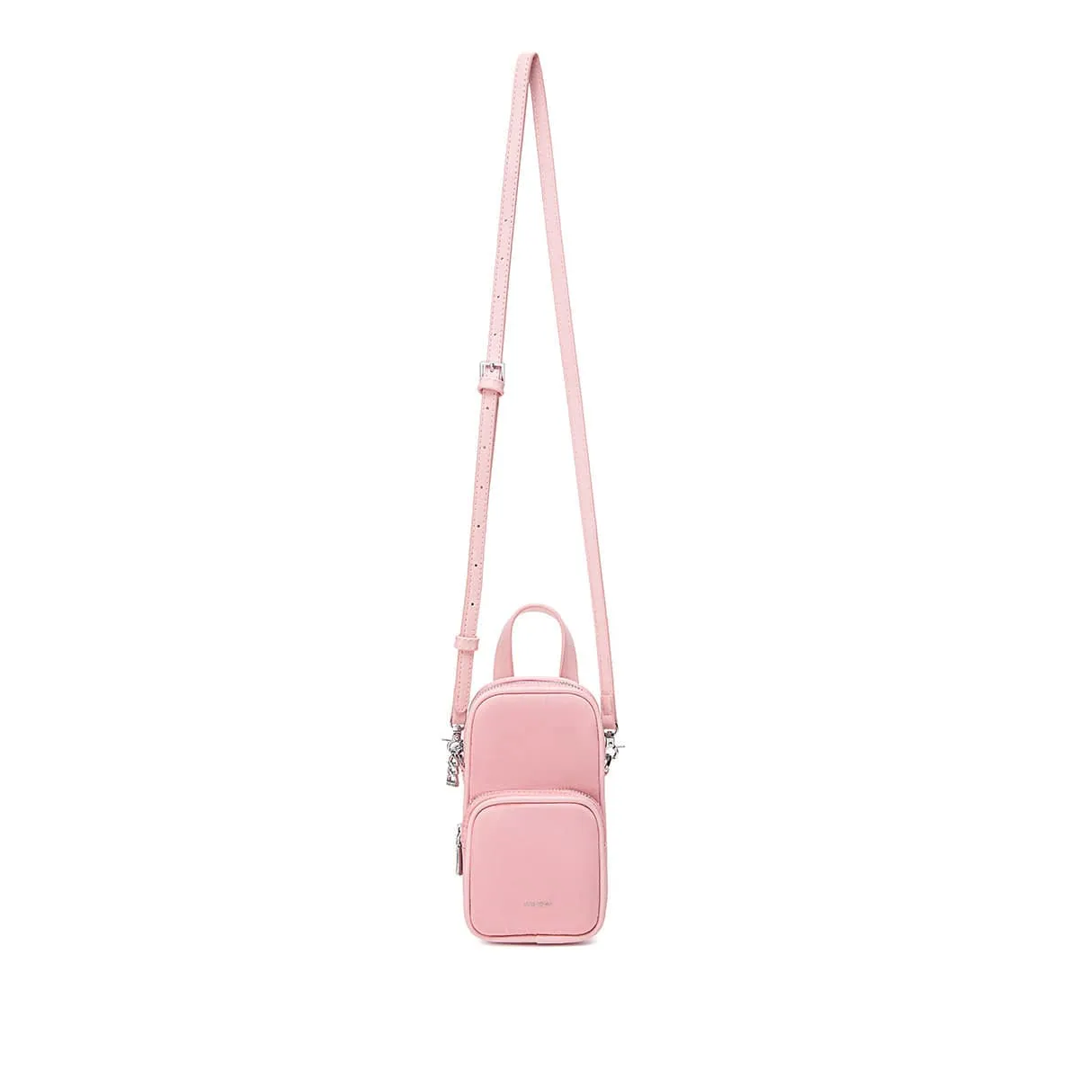 Cassandra Vegan Leather Phone Crossbody | Light Pink Nylon