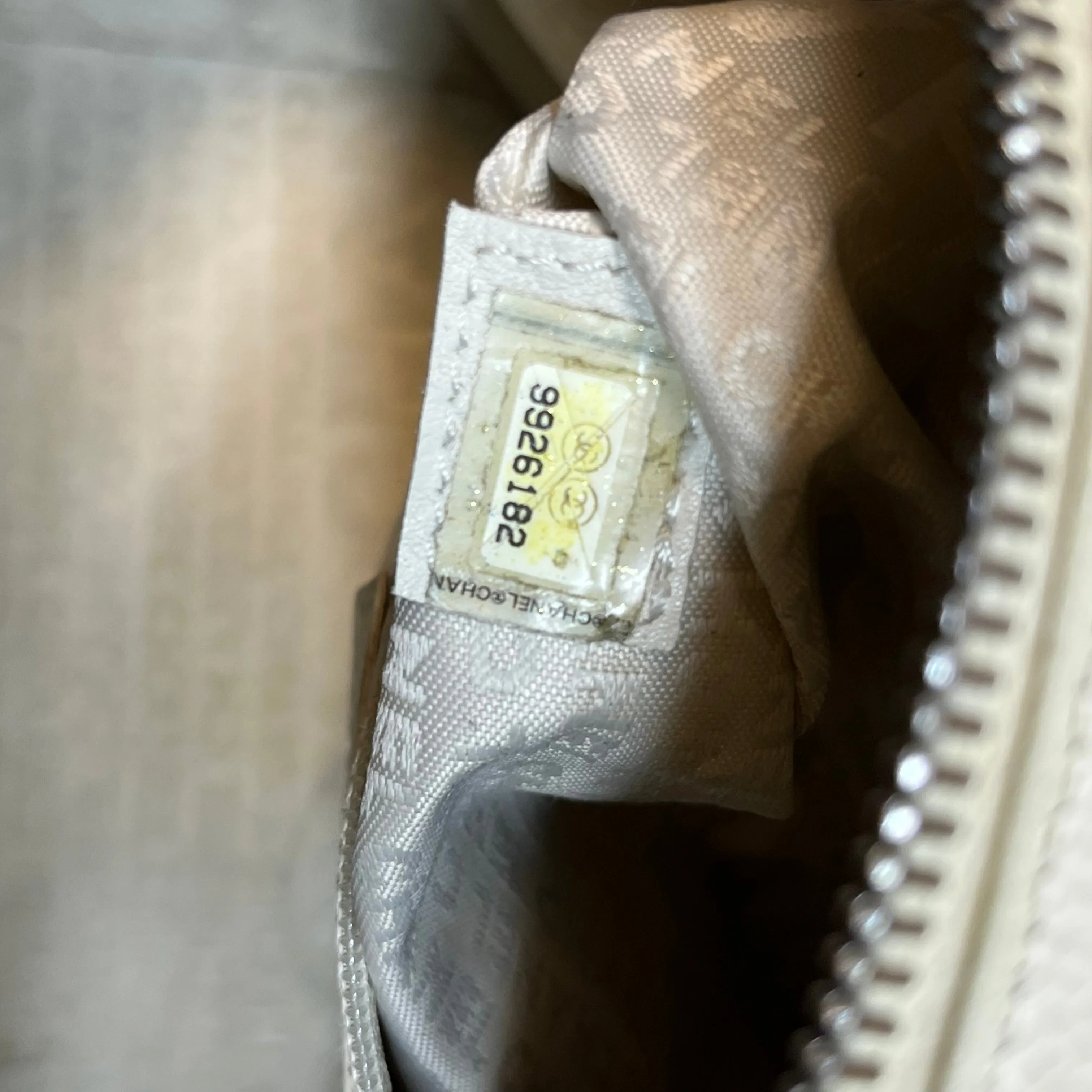 CHANEL LAX Bowler White Caviar Square Stitched Satchel Bag