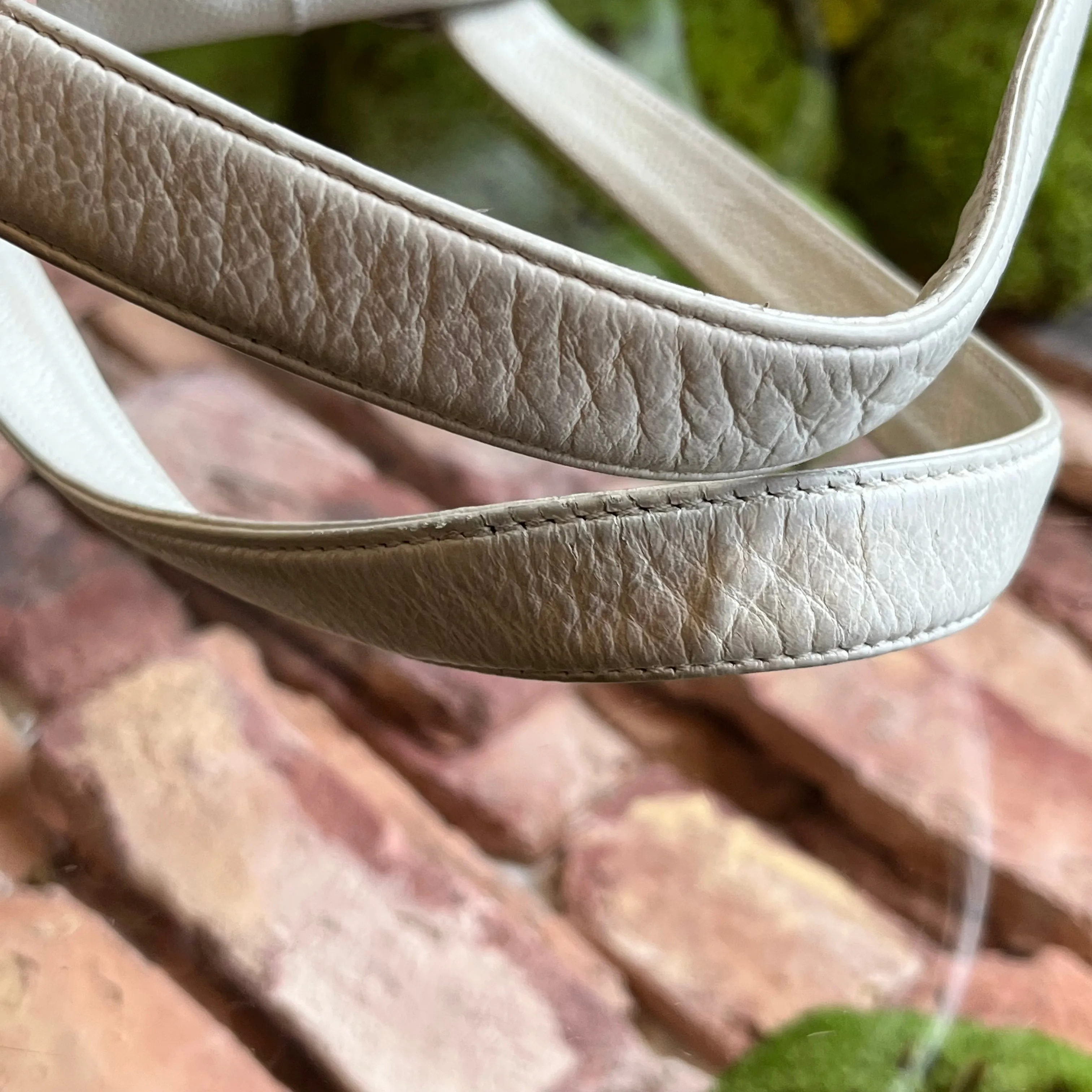 CHANEL LAX Bowler White Caviar Square Stitched Satchel Bag