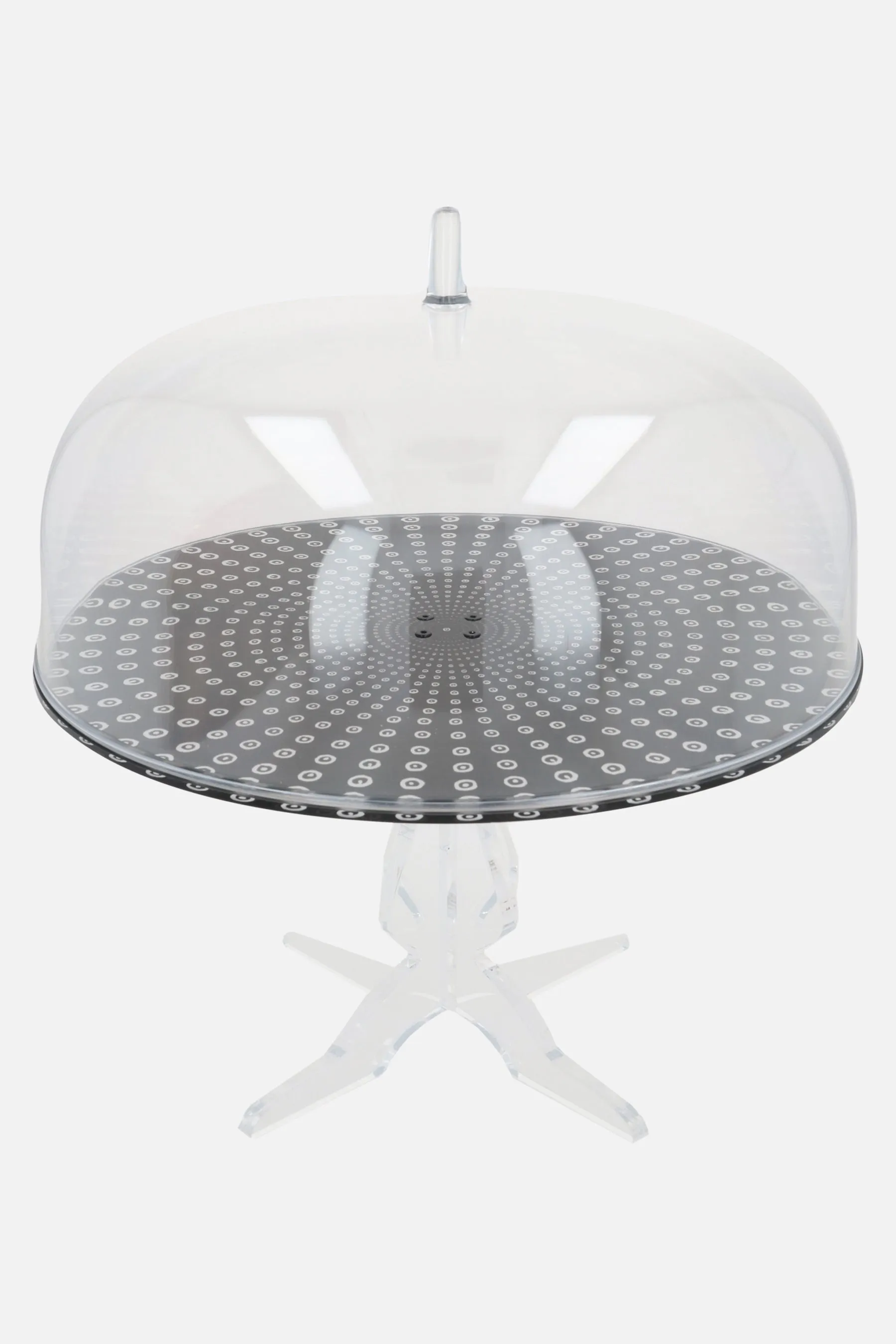 circles print plexiglass cake stand
