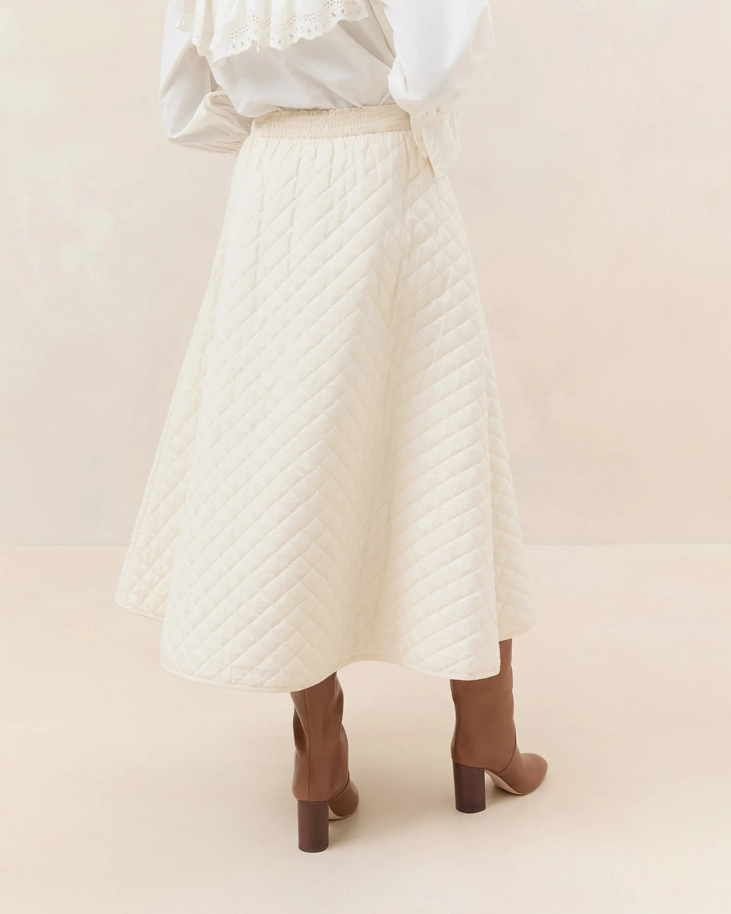 Clara Cream A-Line Skirt