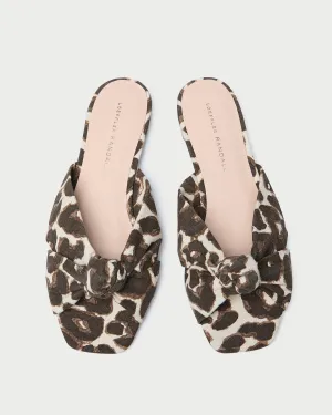Claudette Leopard Knot Flat Sandal