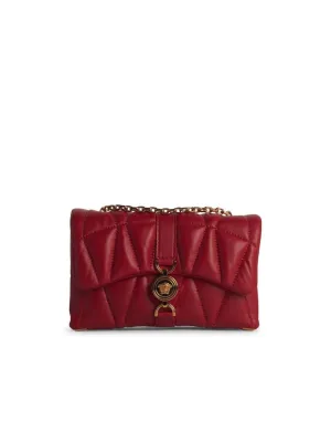 'Cleio' Small Red Leather Crossbody Bag