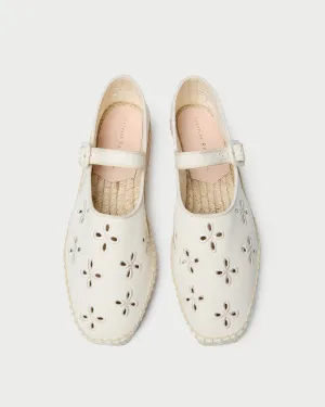 Clover Natural Embroidered Espadrille
