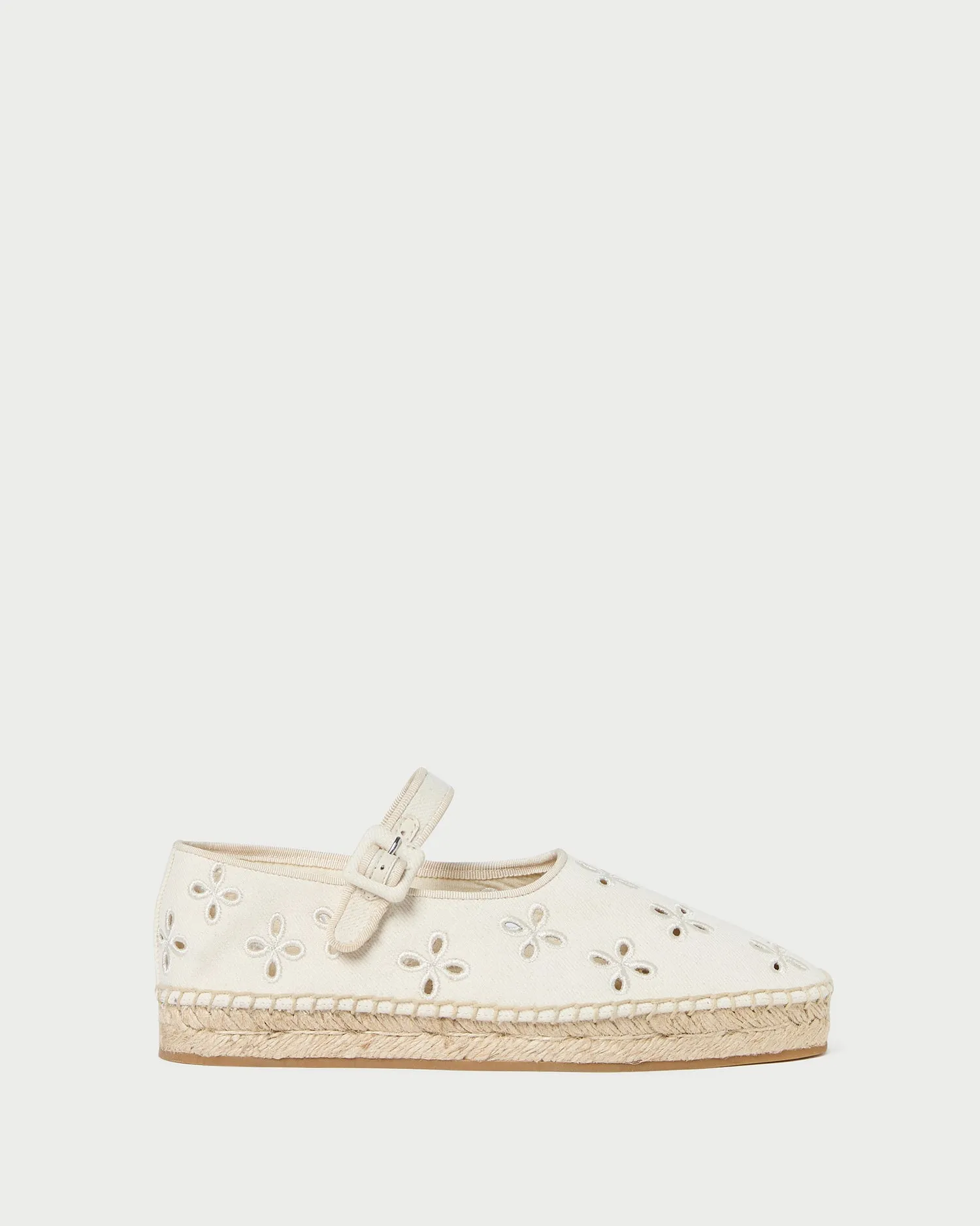 Clover Natural Embroidered Espadrille