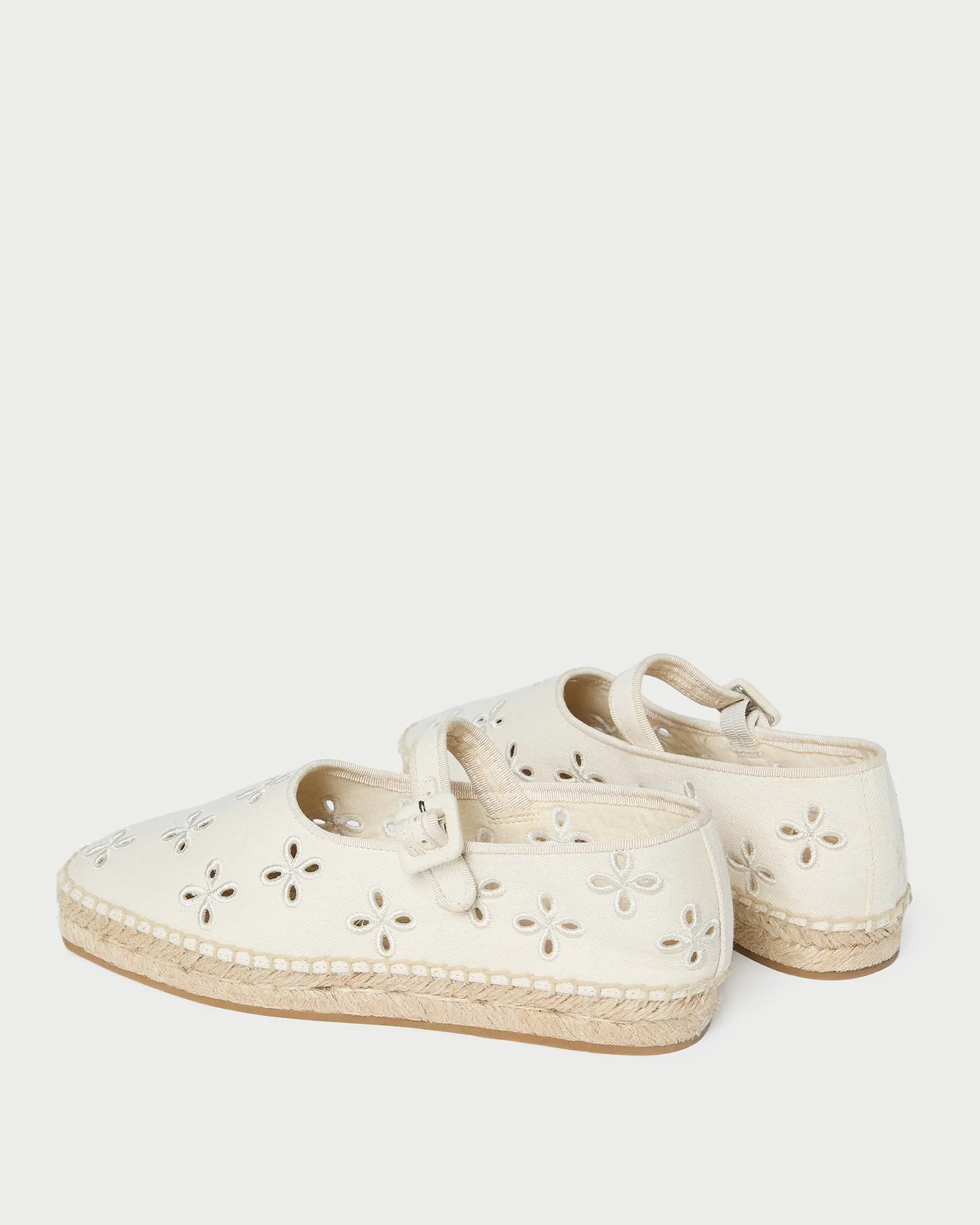 Clover Natural Embroidered Espadrille