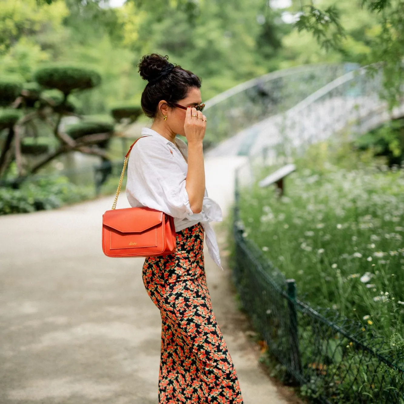 Daisy Maxi Vegan Apple Leather Crossbody | Terracotta