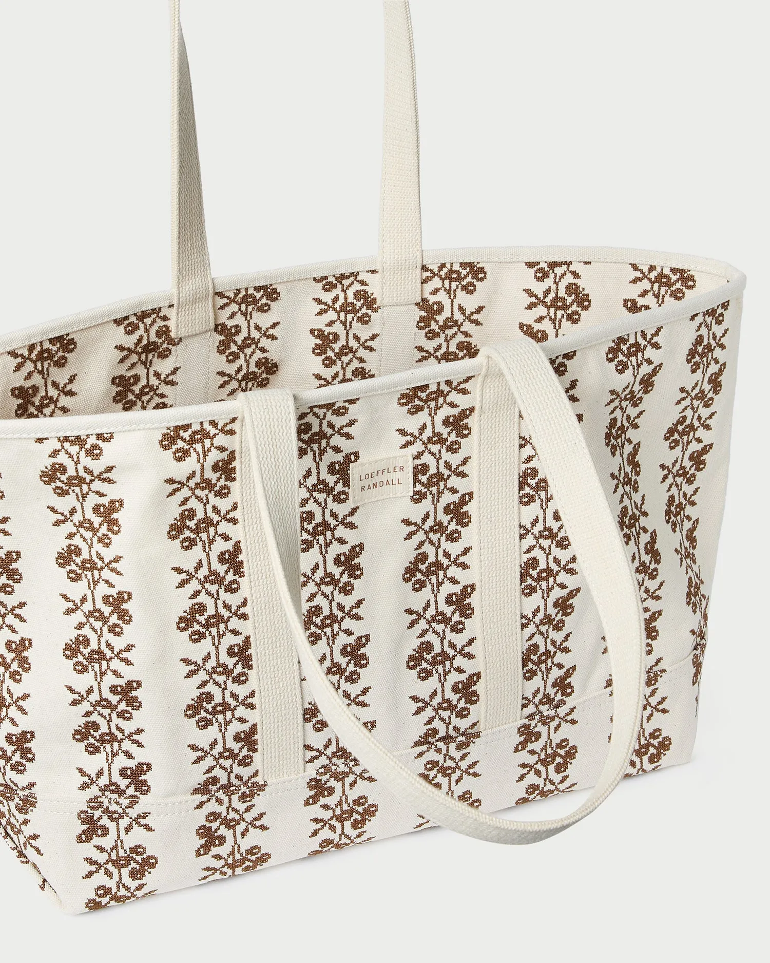 Deanie Natural/Brown Embroidered Tote