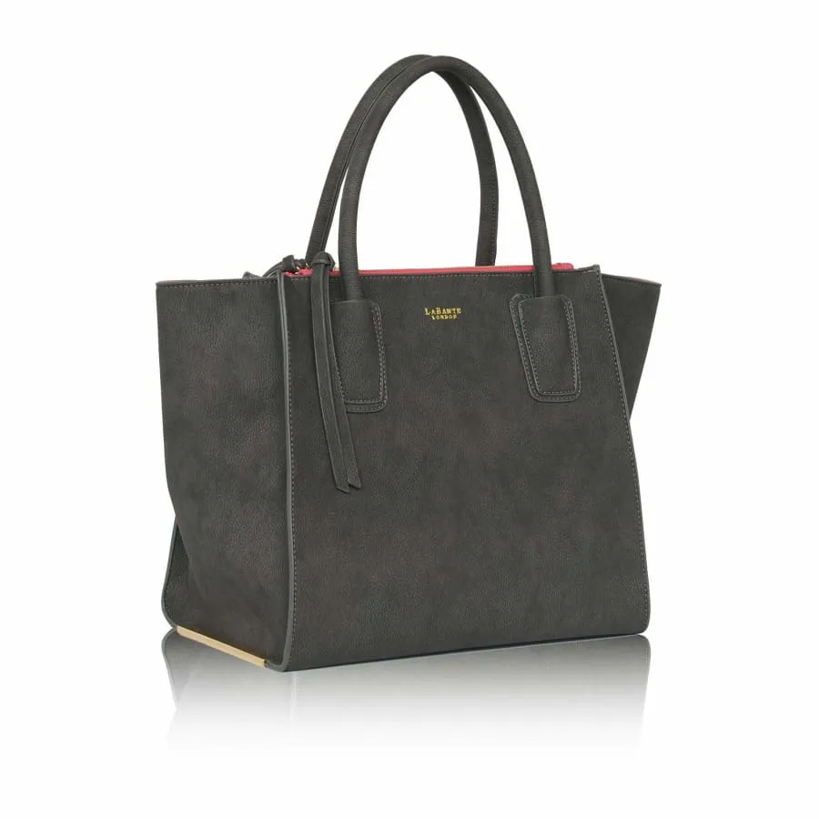 Demi Vegan Leather Winged Tote Bag | Grey
