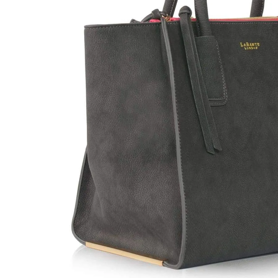 Demi Vegan Leather Winged Tote Bag | Grey