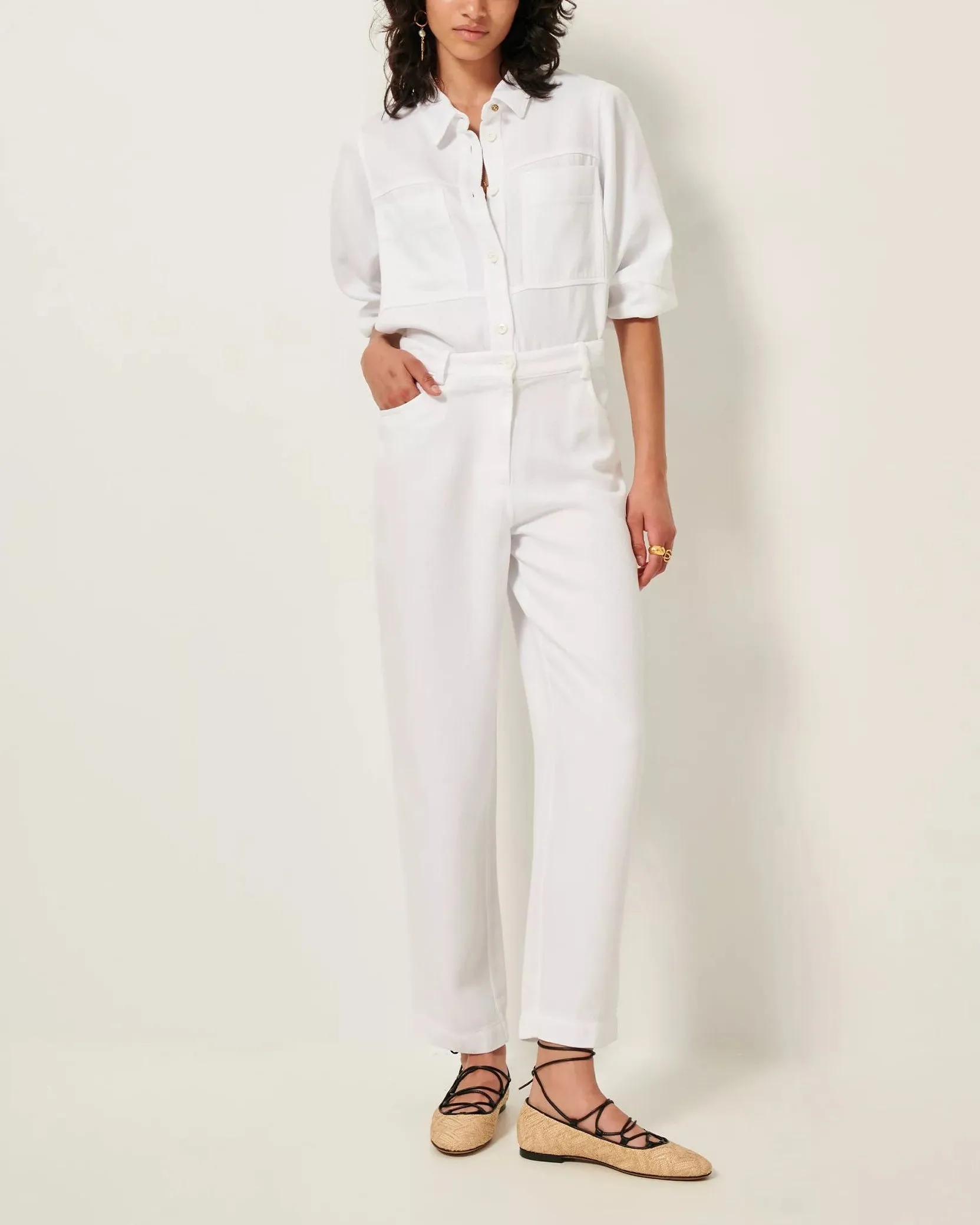 Denim Shirt Leone Optical-White