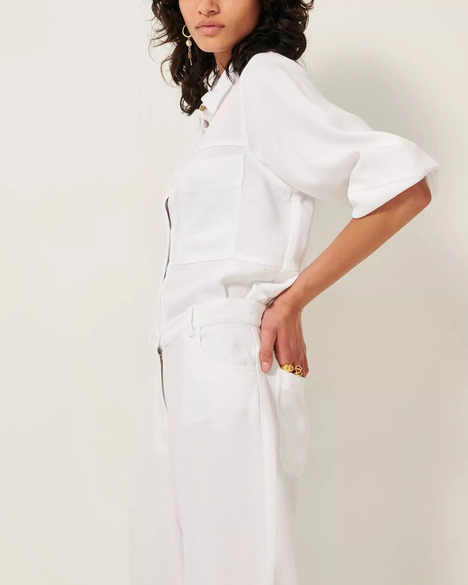 Denim Shirt Leone Optical-White