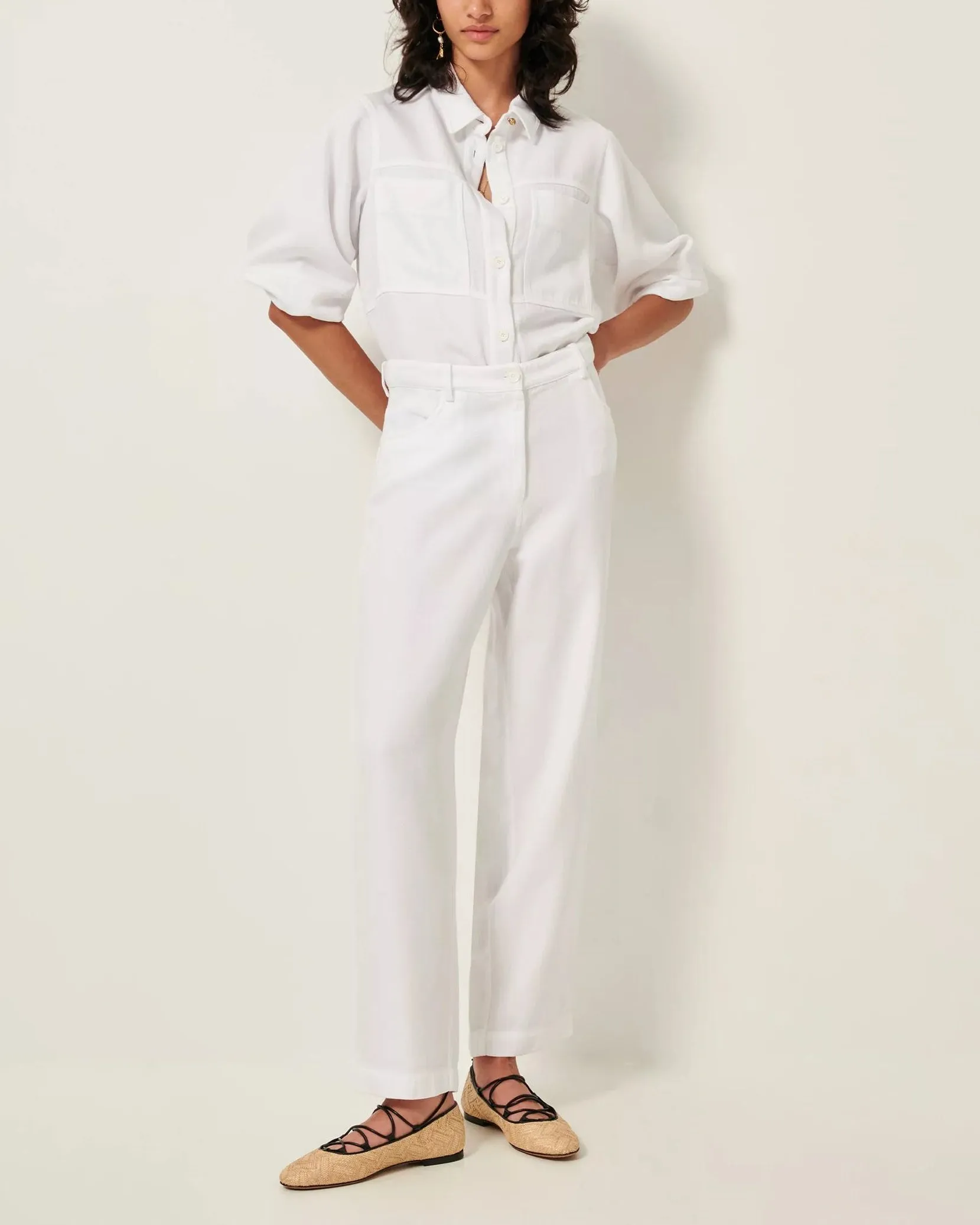 Denim Shirt Leone Optical-White