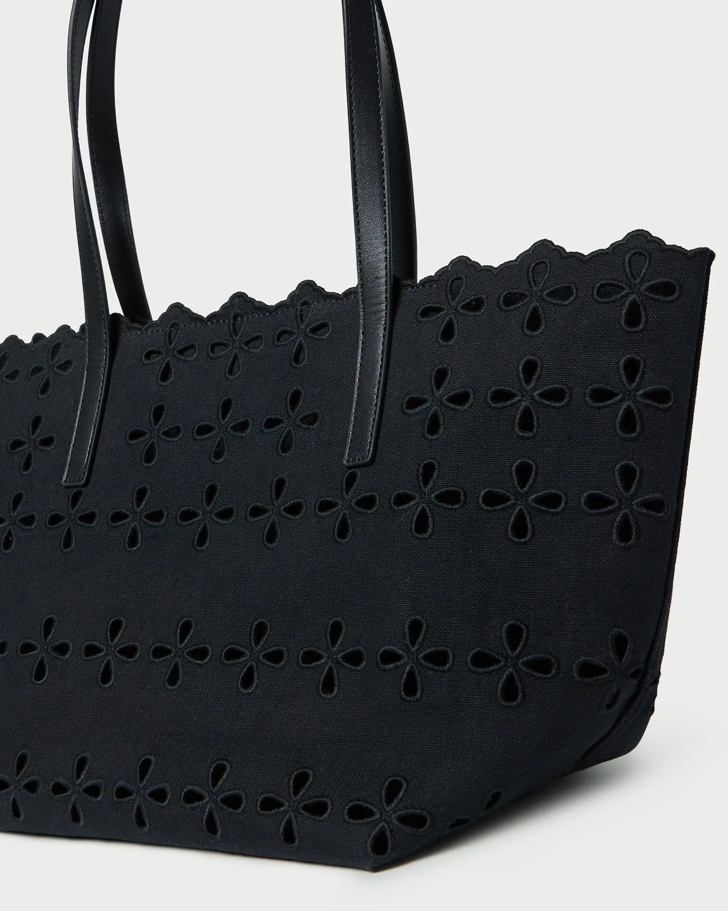 Easton Black Embroidered Canvas Tote